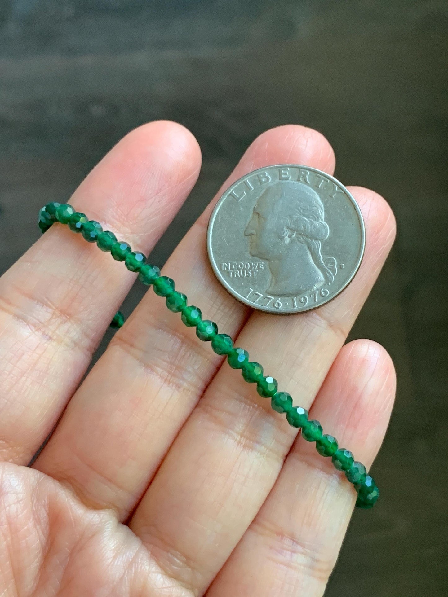 Natural Grade A Guatemalan Icy Translucent Green Jade Jadeite Petite Faceted Beads Beaded Bracelet 7” 4g 天然冰危绿翡翠小卡切割面珠手串XWQ220B