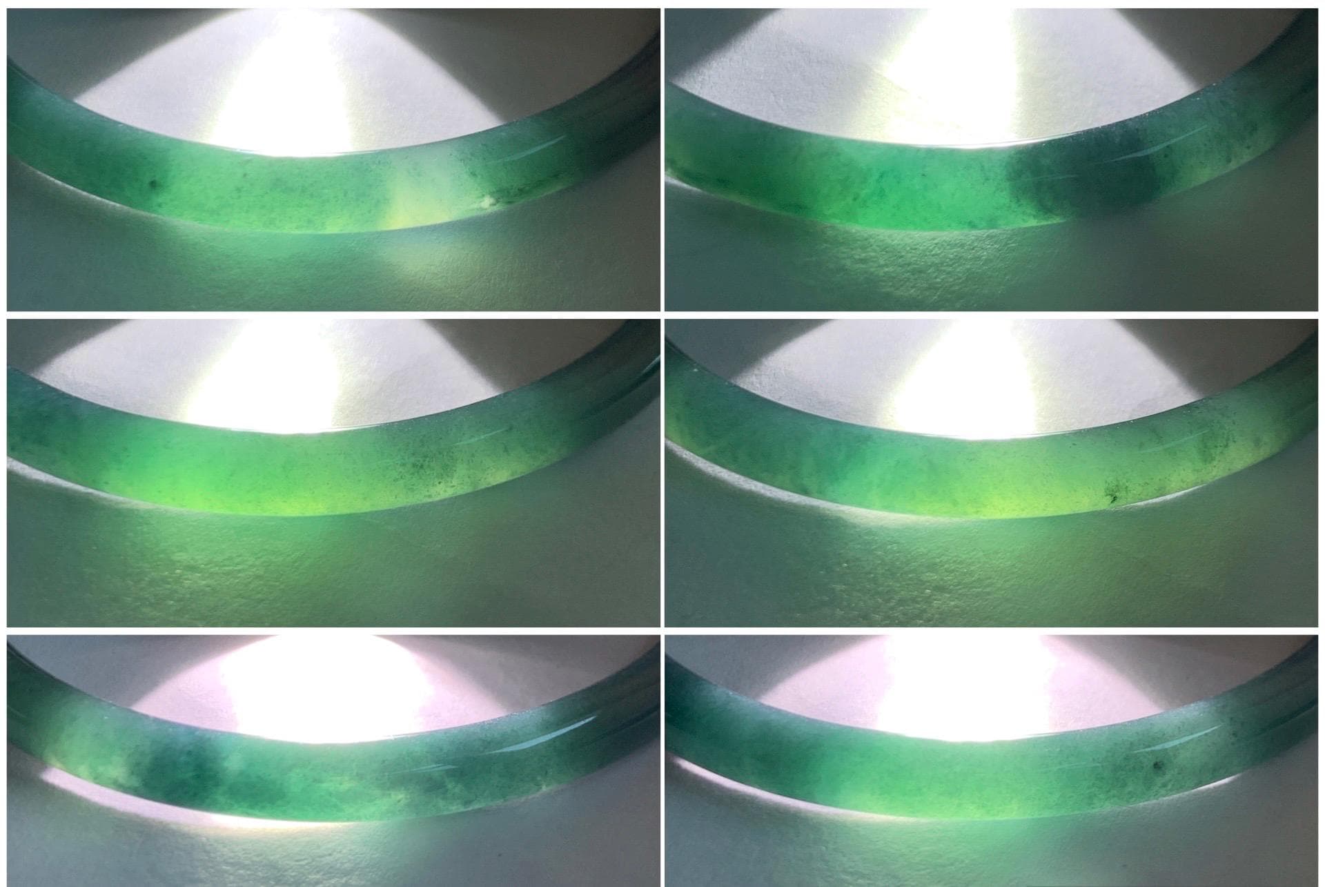 Certified Natural Grade A Guatemalan Icy Highly Translucent Dark Teal Blue Jade Jadeite Slim Bangle 58.7mm 7.25” 17.4g 天然冰胶危深蓝绿翡翠细圆条手镯 708