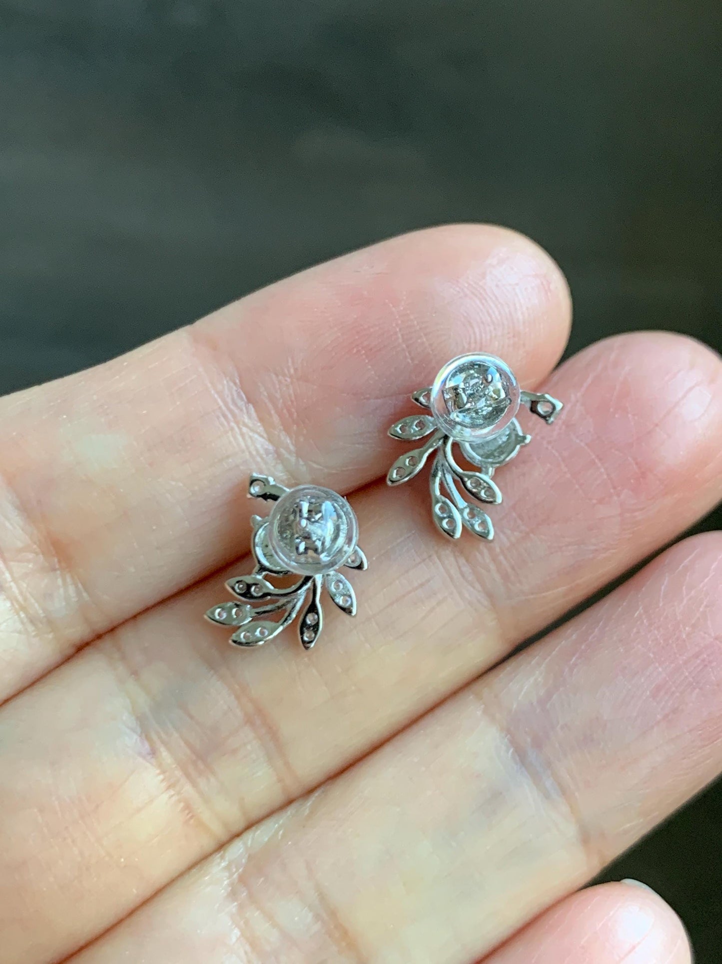 Natural Grade A Guatemalan Icy Translucent Vibrant Green Jade Jadeite Stud Earrings Sterling Silver 天然冰危绿翡翠耳钉 WXH55