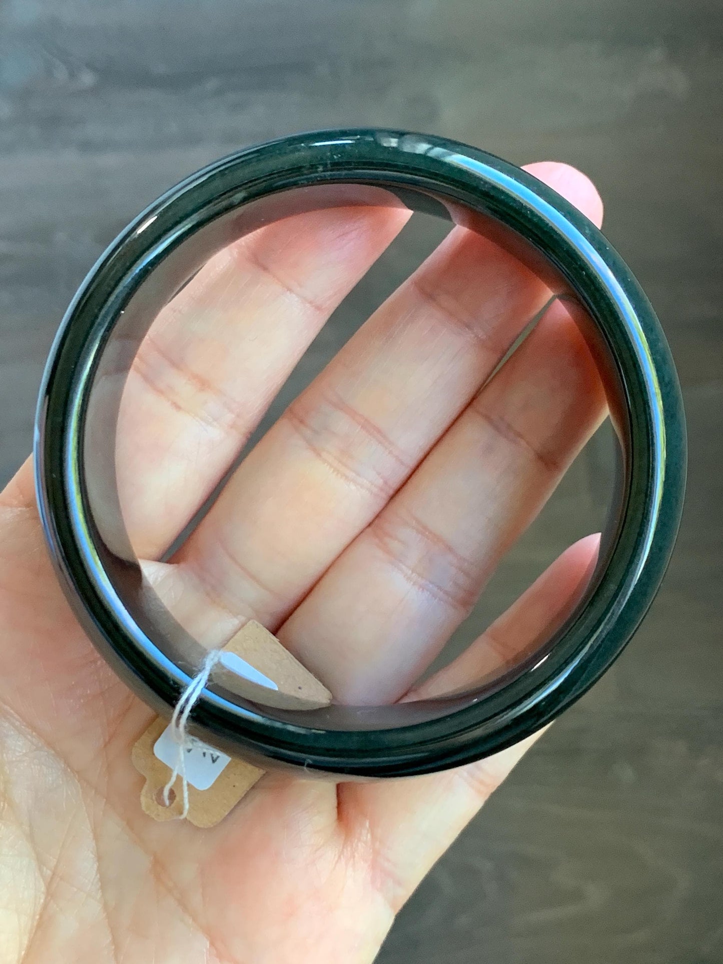 Certified Natural Nephrite Jade Opaque Black Wide Bangle Bracelet 60.5mm 7.5” 101g 天然和田玉墨玉轮胎宽手镯 155
