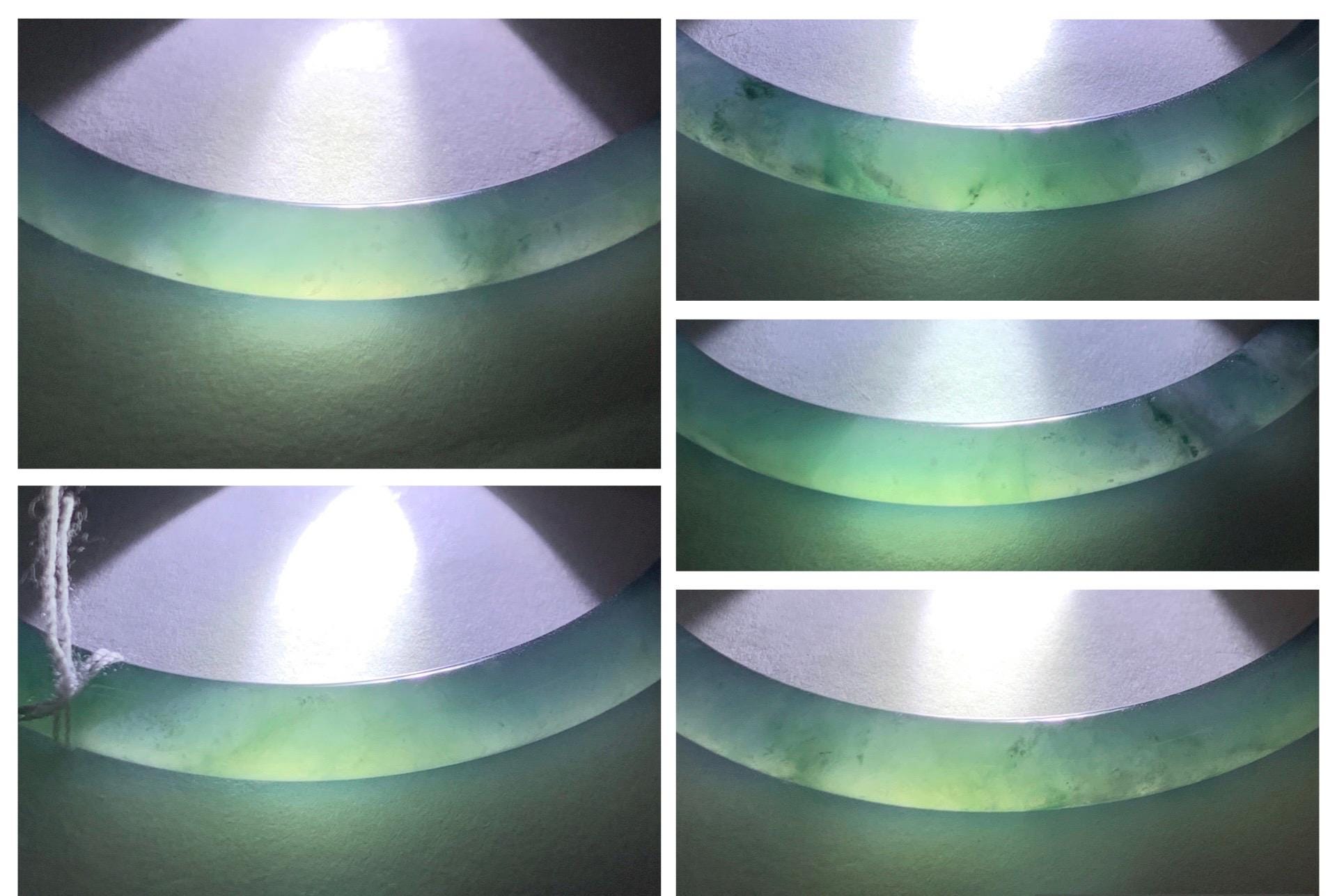 Certified Natural Grade A Guatemalan Icy Highly Translucent Dark Teal Blue Jade Jadeite Slim Bangle 58.56mm 7.24” 19.29g 天然冰胶危深蓝绿翡翠细圆条手镯 450