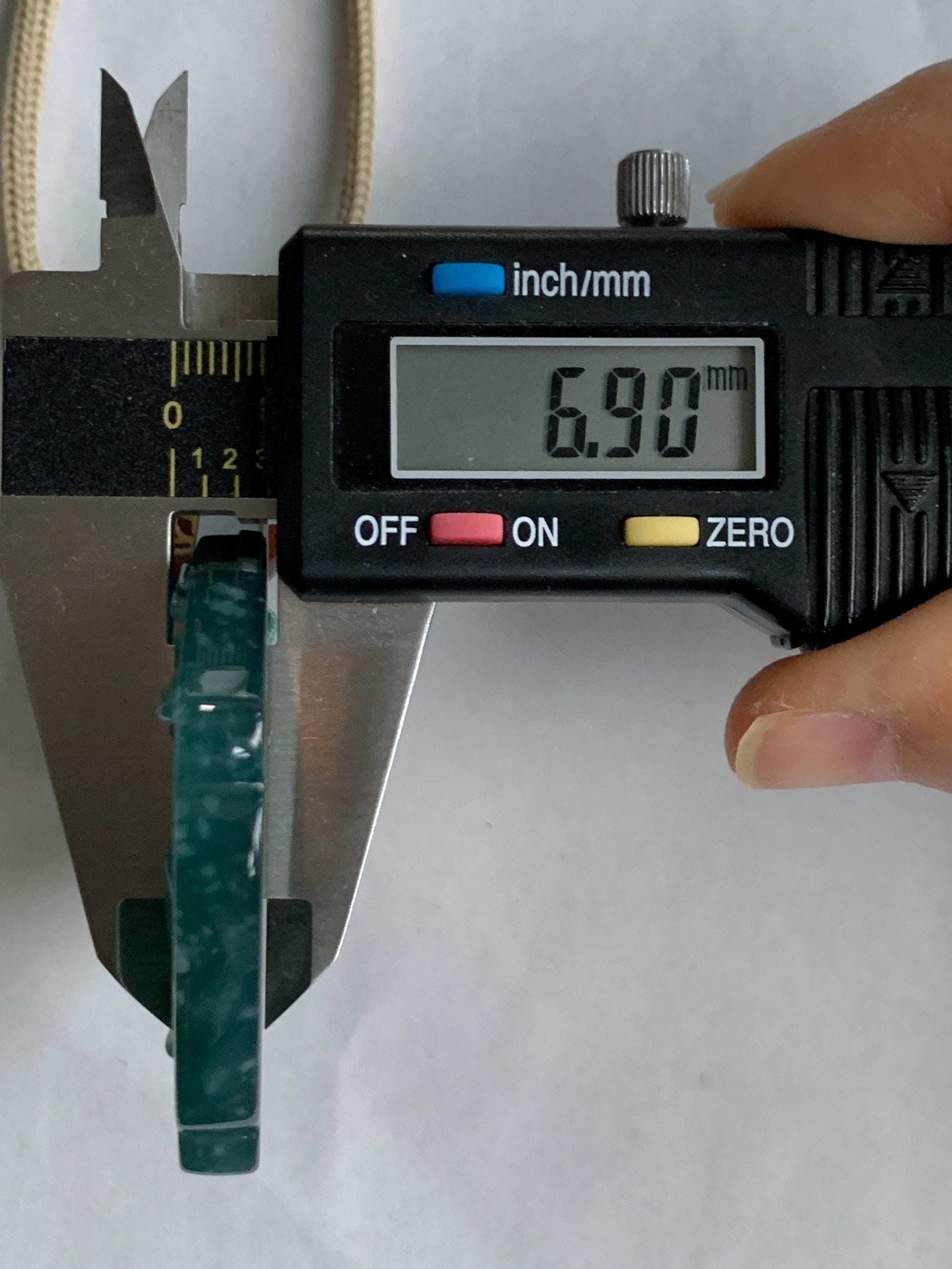 Natural Grade A Guatemalan Icy Translucent Dark Teal Blue Jade Jadeite Carved Orchid Pendant Rope Necklace 29.5" 40g 天然冰危湖水蓝翡翠兰花牌吊坠LHP220