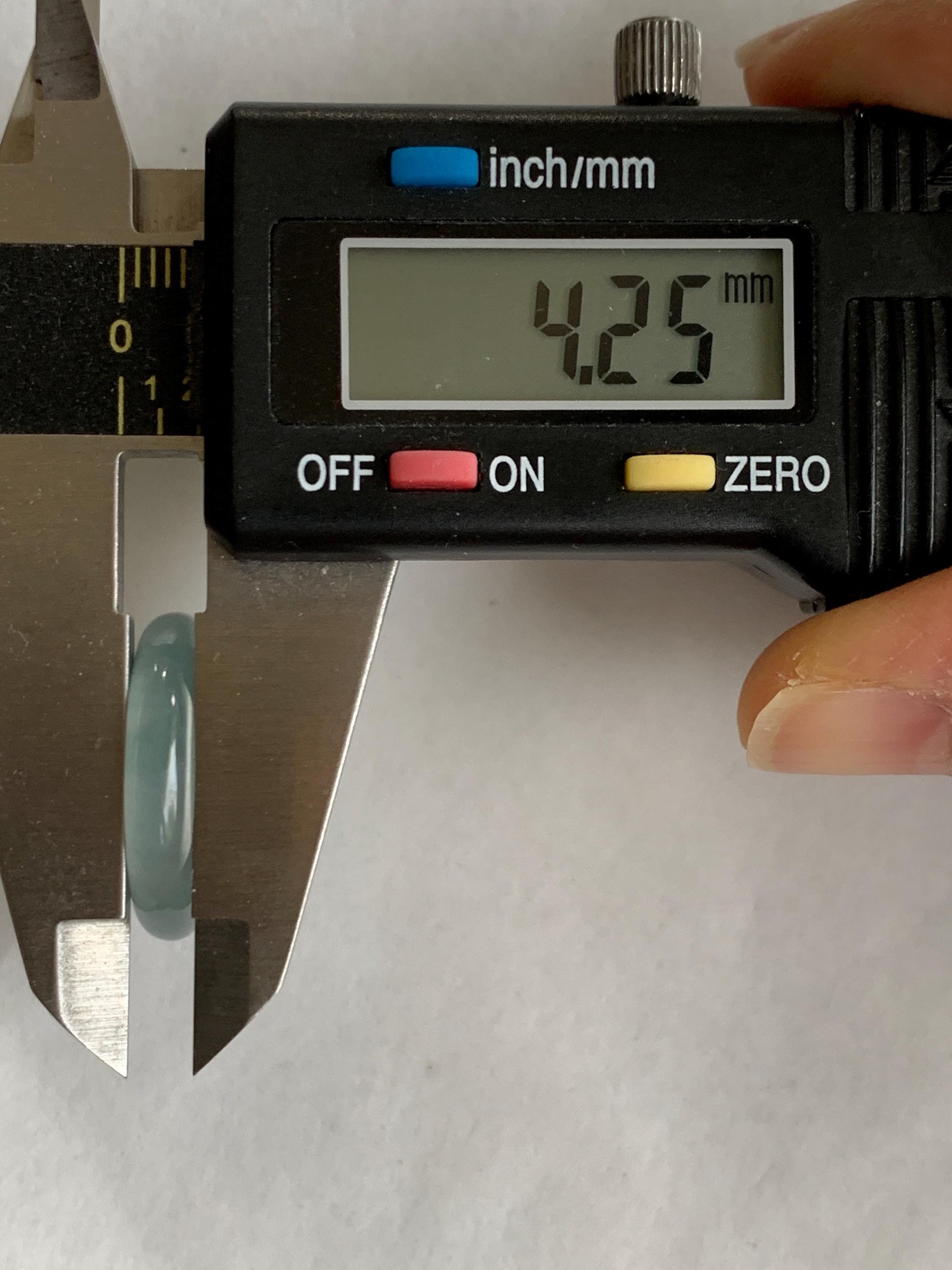 Natural Grade A Guatemalan Icy Highly Translucent Light Teal Jade Jadeite Band Ring Size 7.75 US 天然冰胶危浅蓝绿起光翡翠戒圈 WLL55D