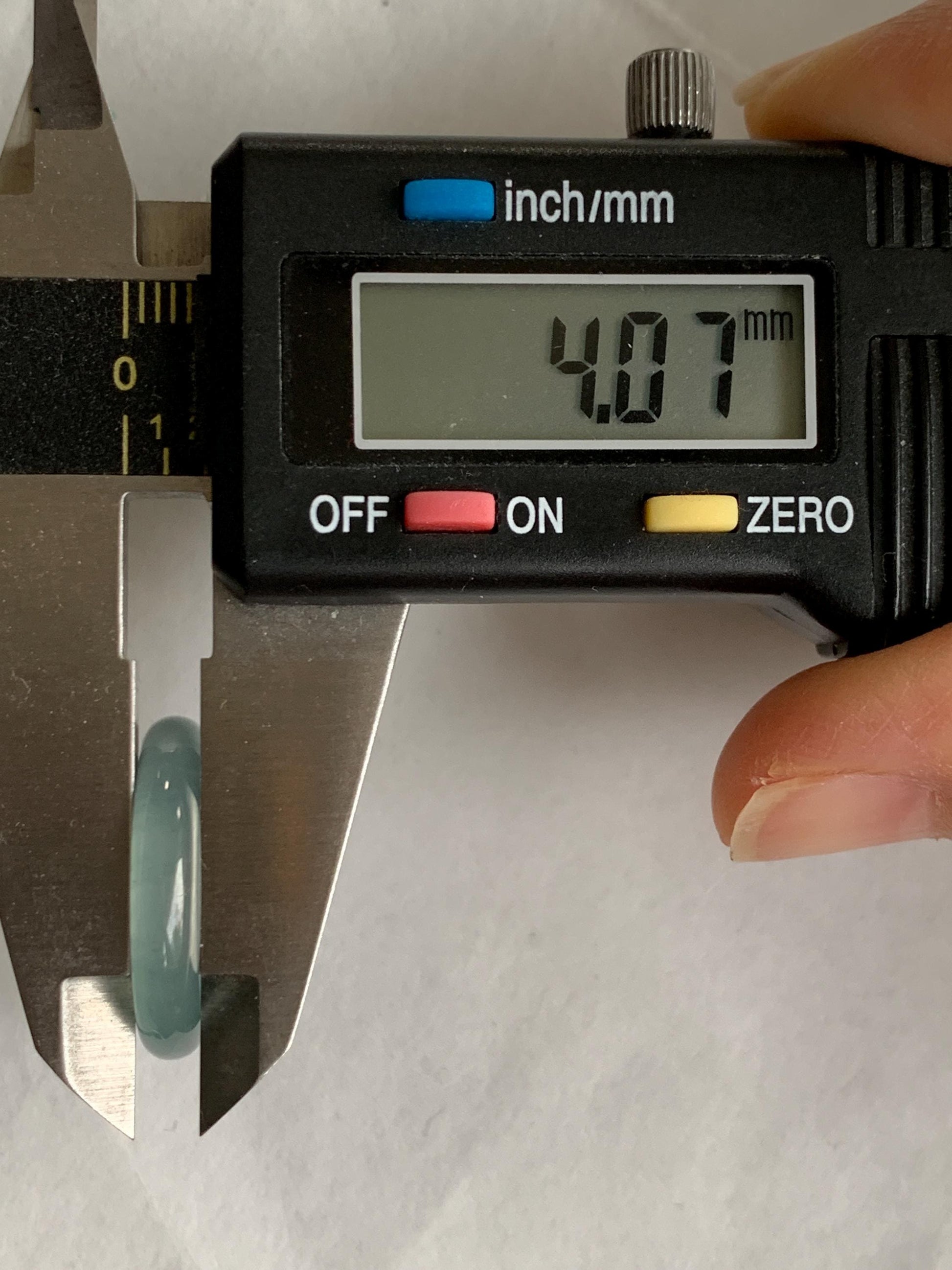 Natural Grade A Guatemalan Icy Highly Translucent Light Teal Jade Jadeite Band Ring Size 7.75 US 天然冰胶危浅蓝绿起光翡翠戒圈 WLL55F