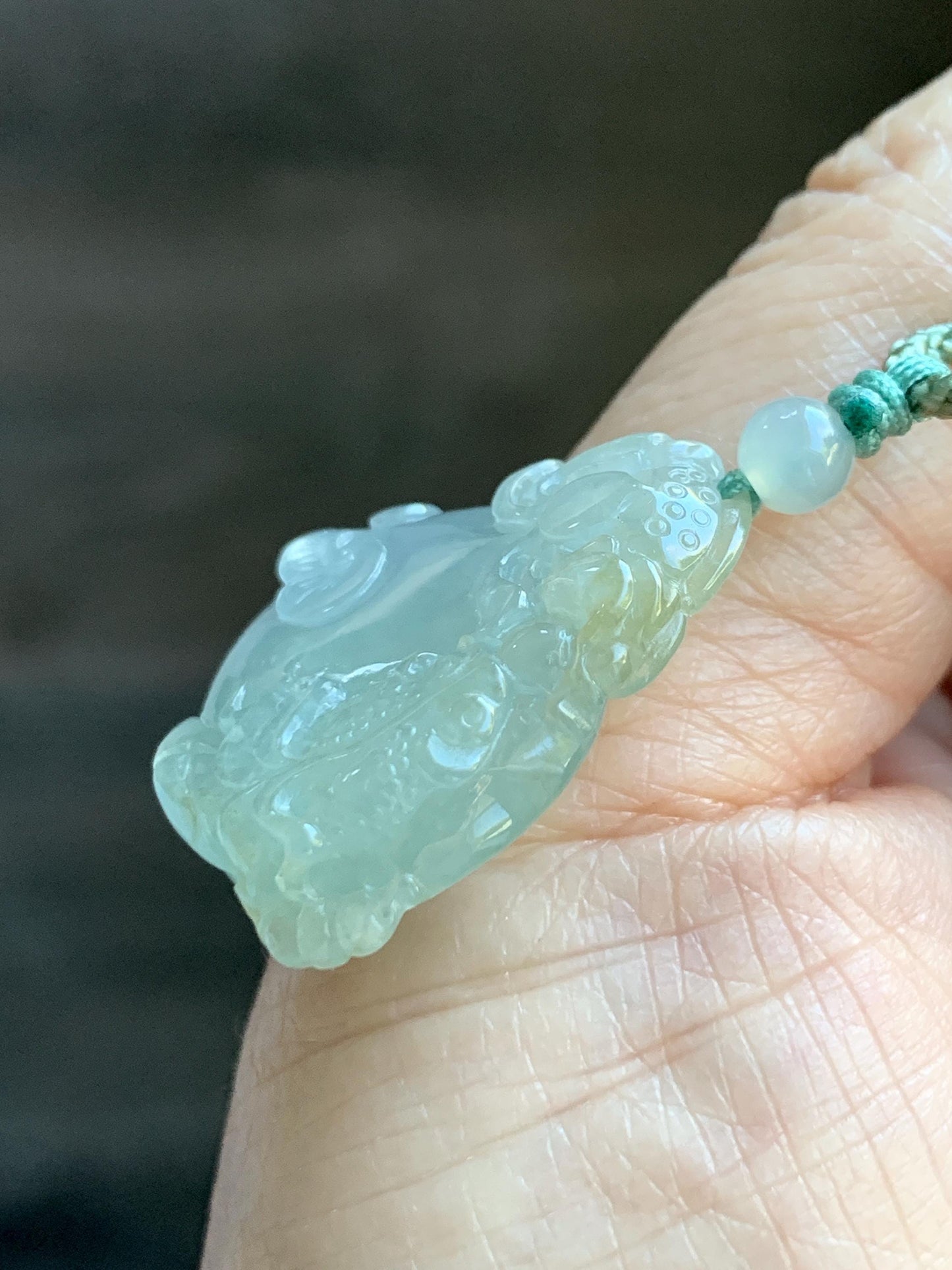 Certified Natural Grade A Icy Translucent Jadeite Lotus Flower Goldfish Ping An Kou Donut Pendant Rope Necklace 天然老种冰胶晴底翡翠莲花鱼平安扣吊坠项链 1694