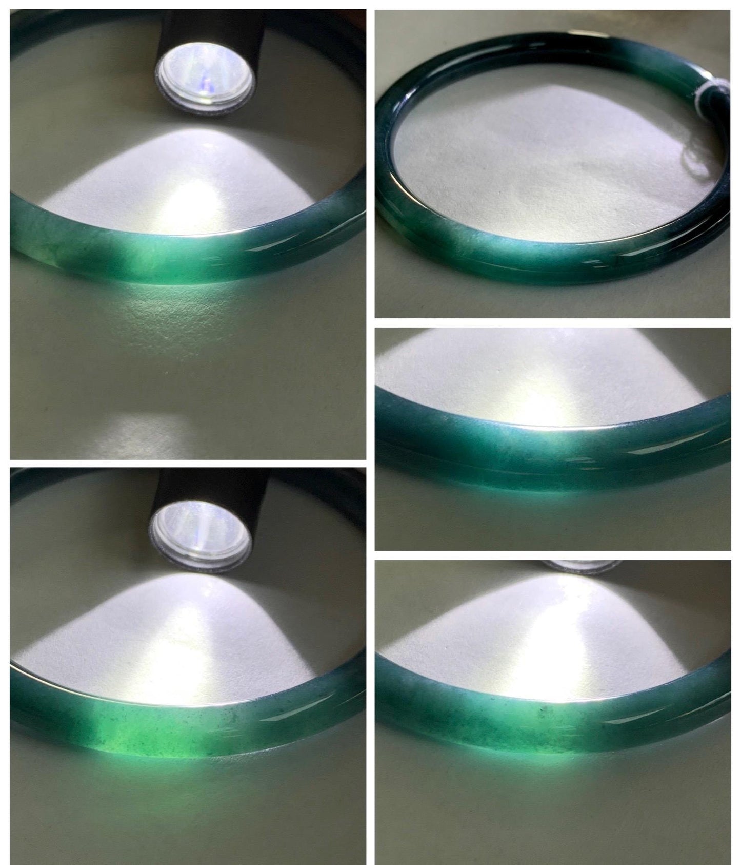 Certified Natural Grade A Guatemalan Icy Translucent Dark Aegean Blue Jade Jadeite Bangle Bracelet 59.69mm 7.37” 21g 天然危深牛仔蓝翡翠细圆条手镯 464
