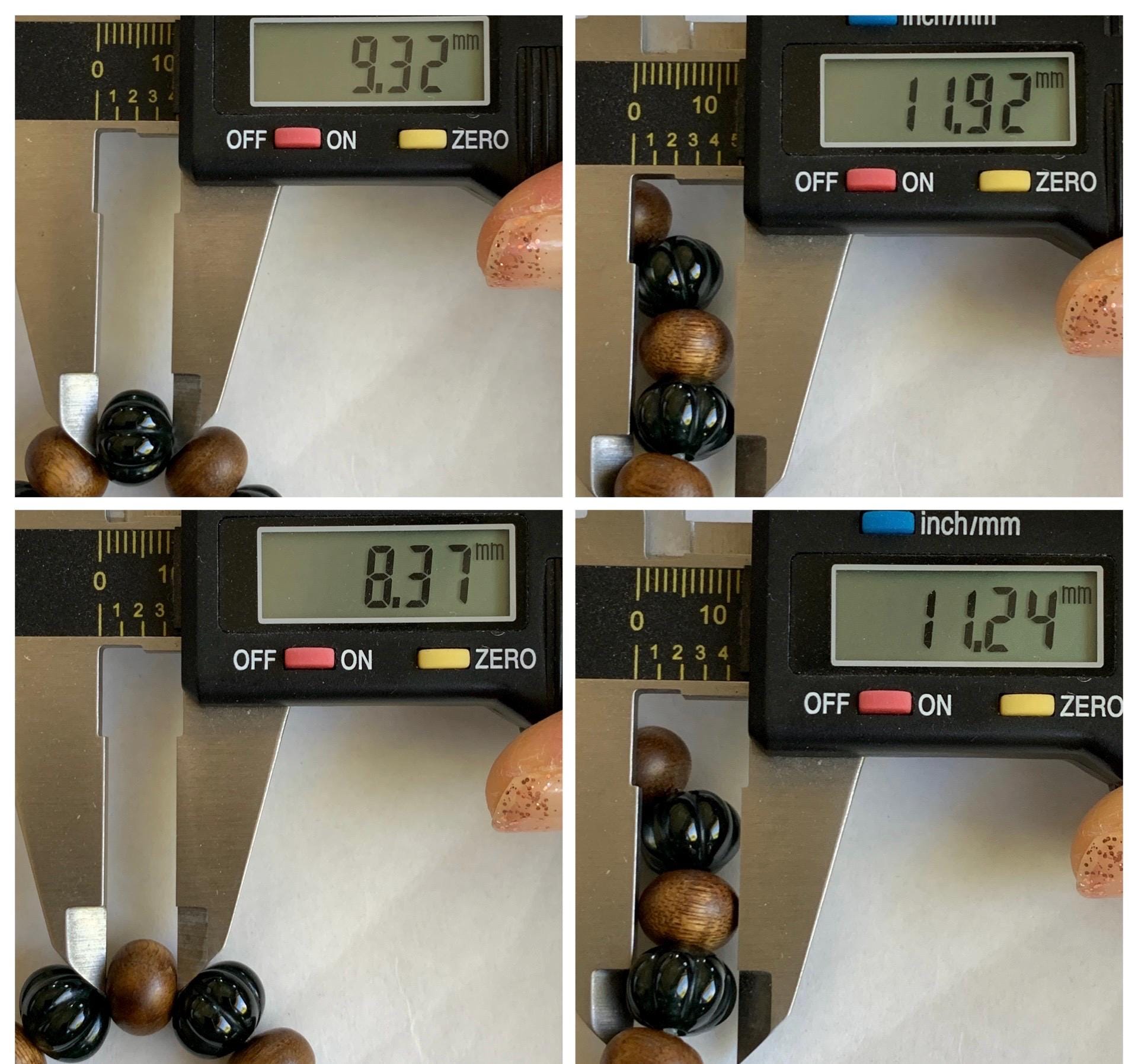 Natural Grade A Guatemalan Icy Translucent Dark Teal Blue Jade Jadeite Pumpkin Beads & Wood Beads Beaded Bracelet 6.5" 天然冰危深蓝翡翠南瓜珠木珠手串NGZ