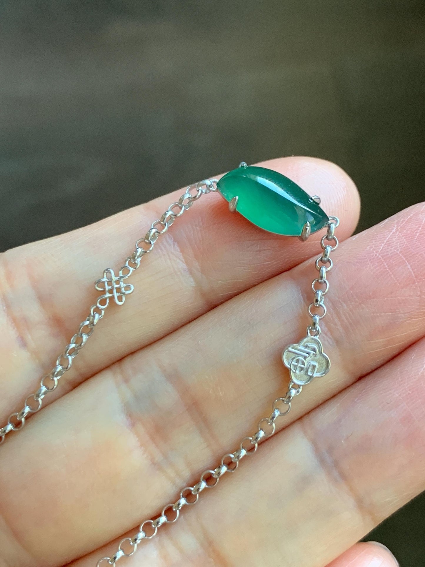 Certified Natural Grade A Guatemalan Icy Translucent Rich Green Horse Eye Jade Jadeite Bracelet Sterling Silver 6.5-7.75” 天然冰危绿翡翠马眼手链 166