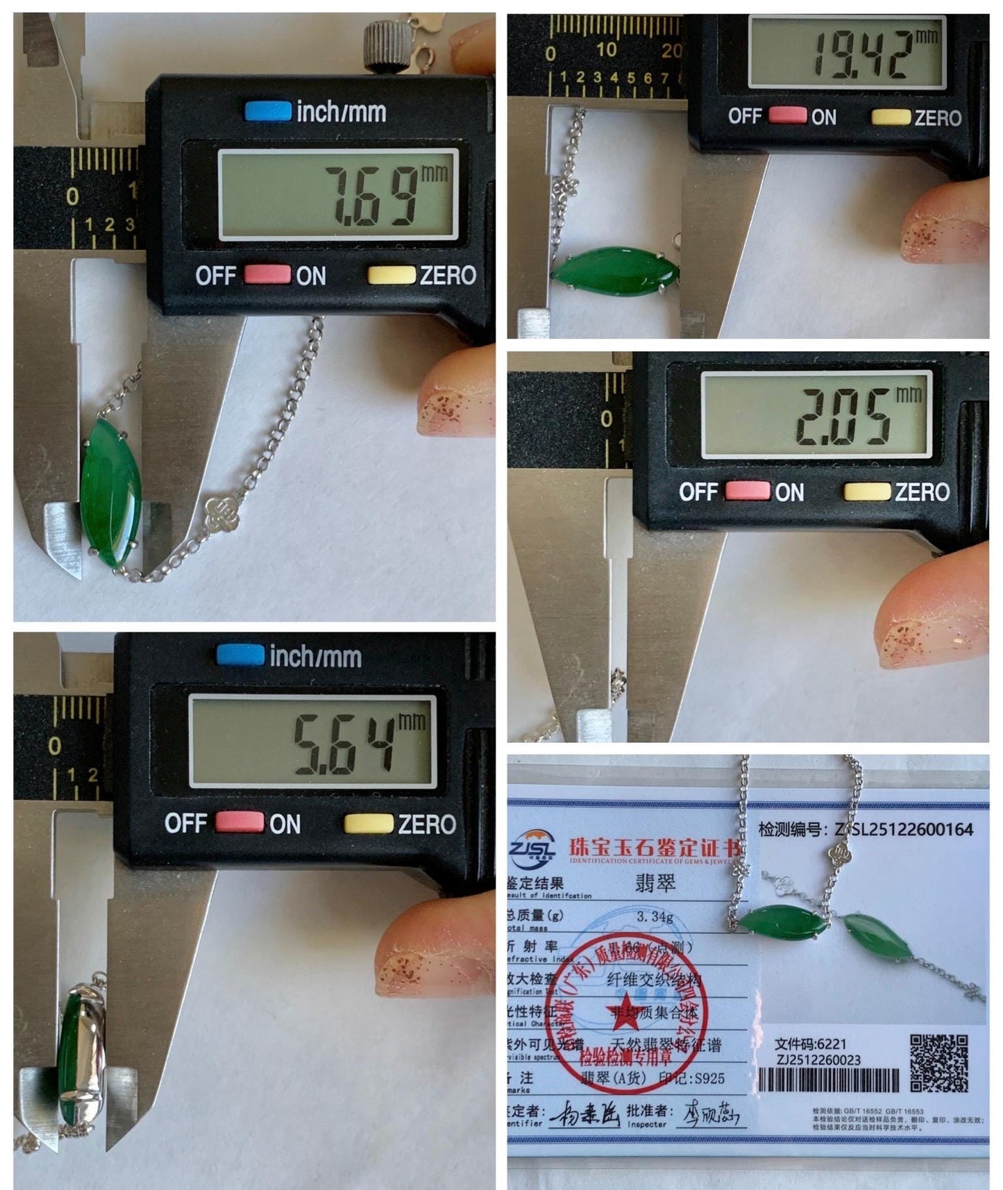 Certified Natural Grade A Guatemalan Icy Translucent Vibrant Green Horse Eye Jade Jadeite Bracelet Sterling Silver 6.25”-7.5” 天然冰危绿翡翠马眼手链164
