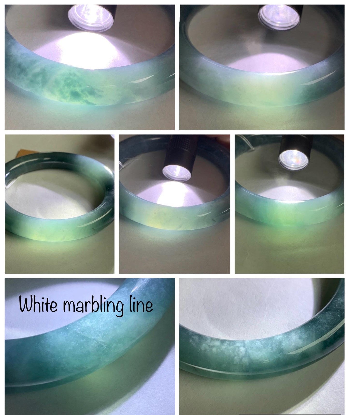 Certified Natural Grade A Guatemalan Icy Translucent Dusty Blueberry Blue Jade Jadeite Wide Bangle Bracelet 55.9mm 6.9” 天然冰危蓝莓紫翡翠粗圆条手镯 470