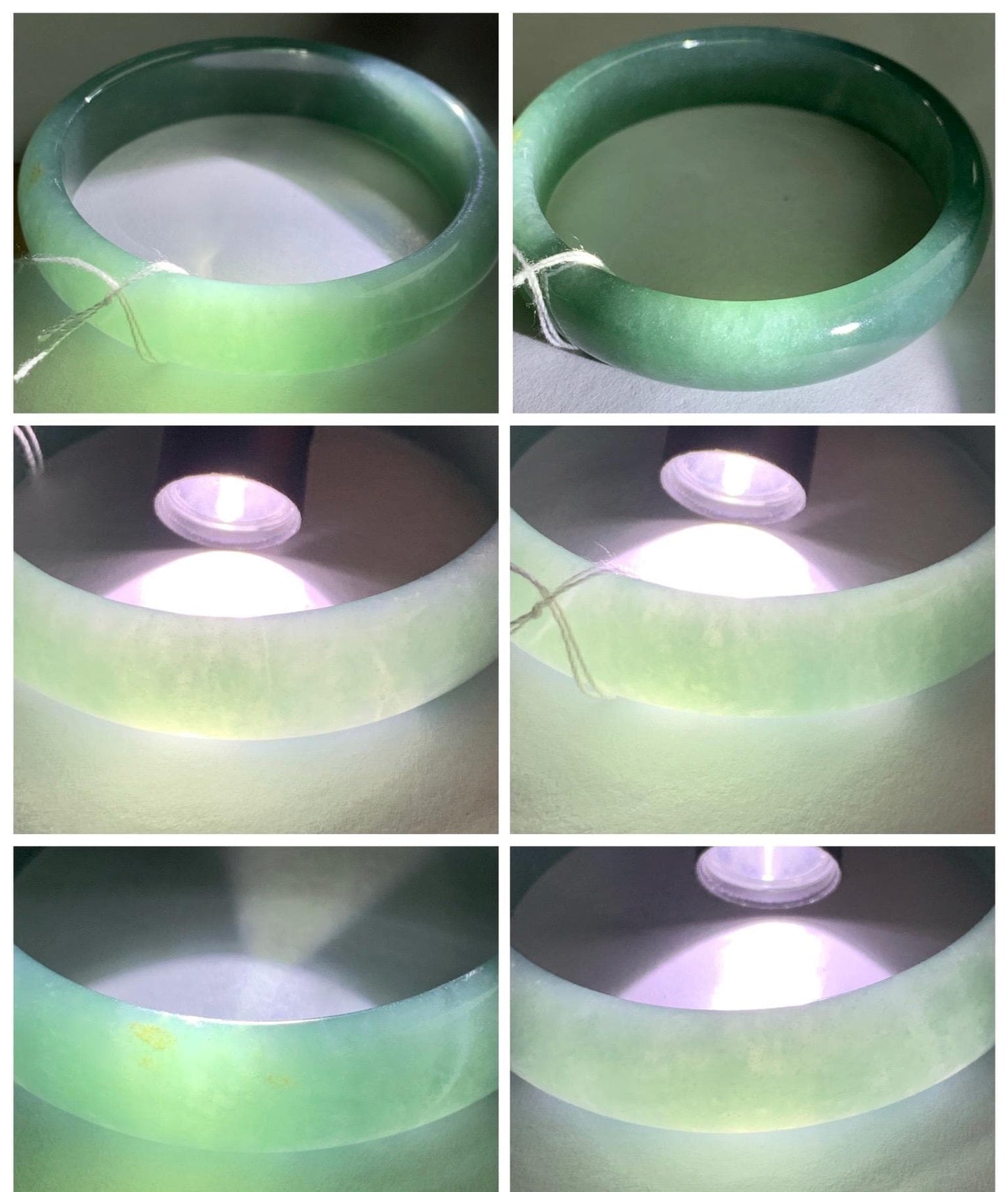 Certified Natural Grade A Guatemalan Icy Translucent Dusty Teal Green Jade Jadeite Wide Bangle 52.5mm 6.5” 38.45g 天然冰危蓝绿翡翠正圈宽版手镯 457