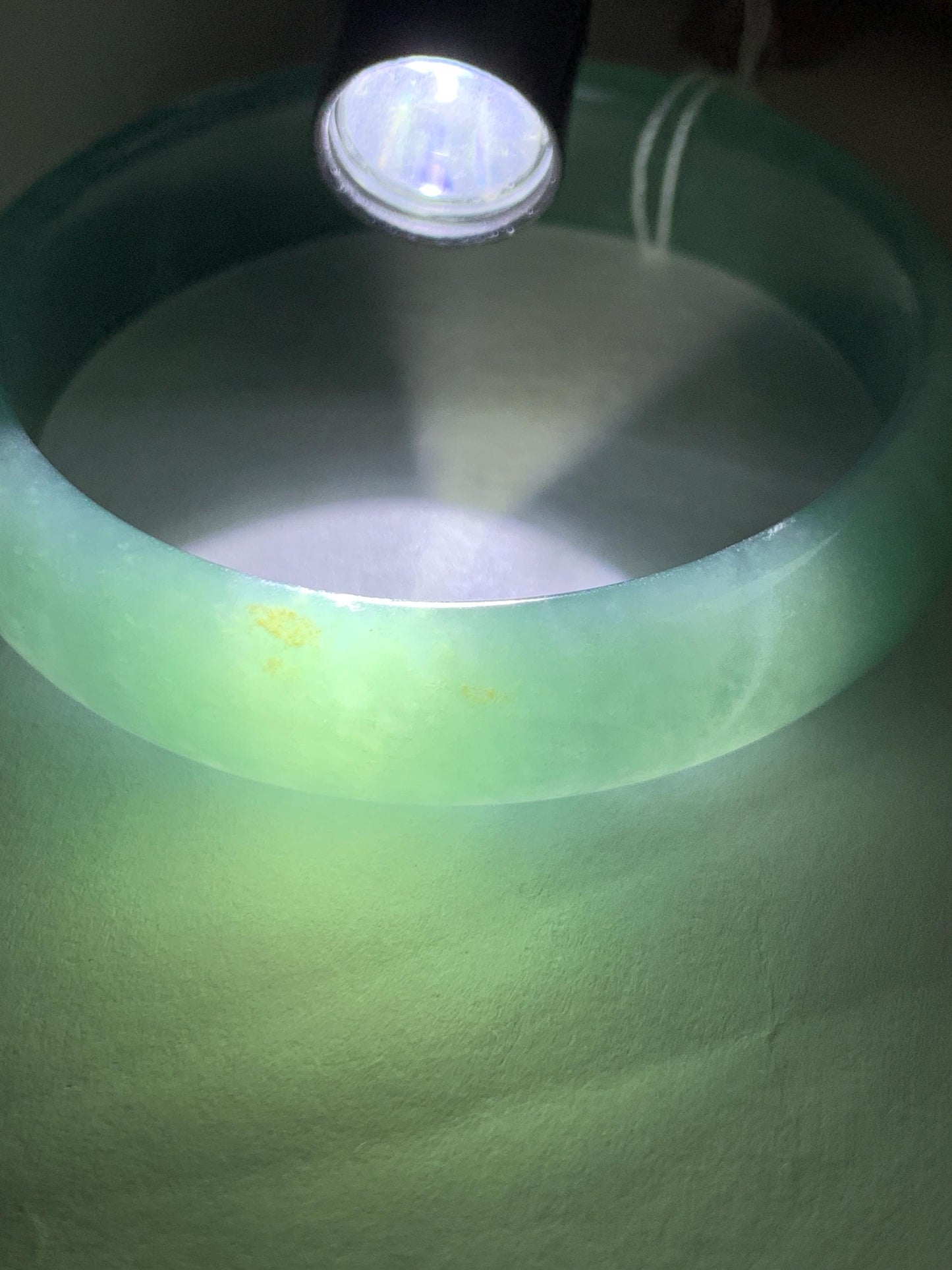 Certified Natural Grade A Guatemalan Icy Translucent Dusty Teal Green Jade Jadeite Wide Bangle 52.5mm 6.5” 38.45g 天然冰危蓝绿翡翠正圈宽版手镯 457