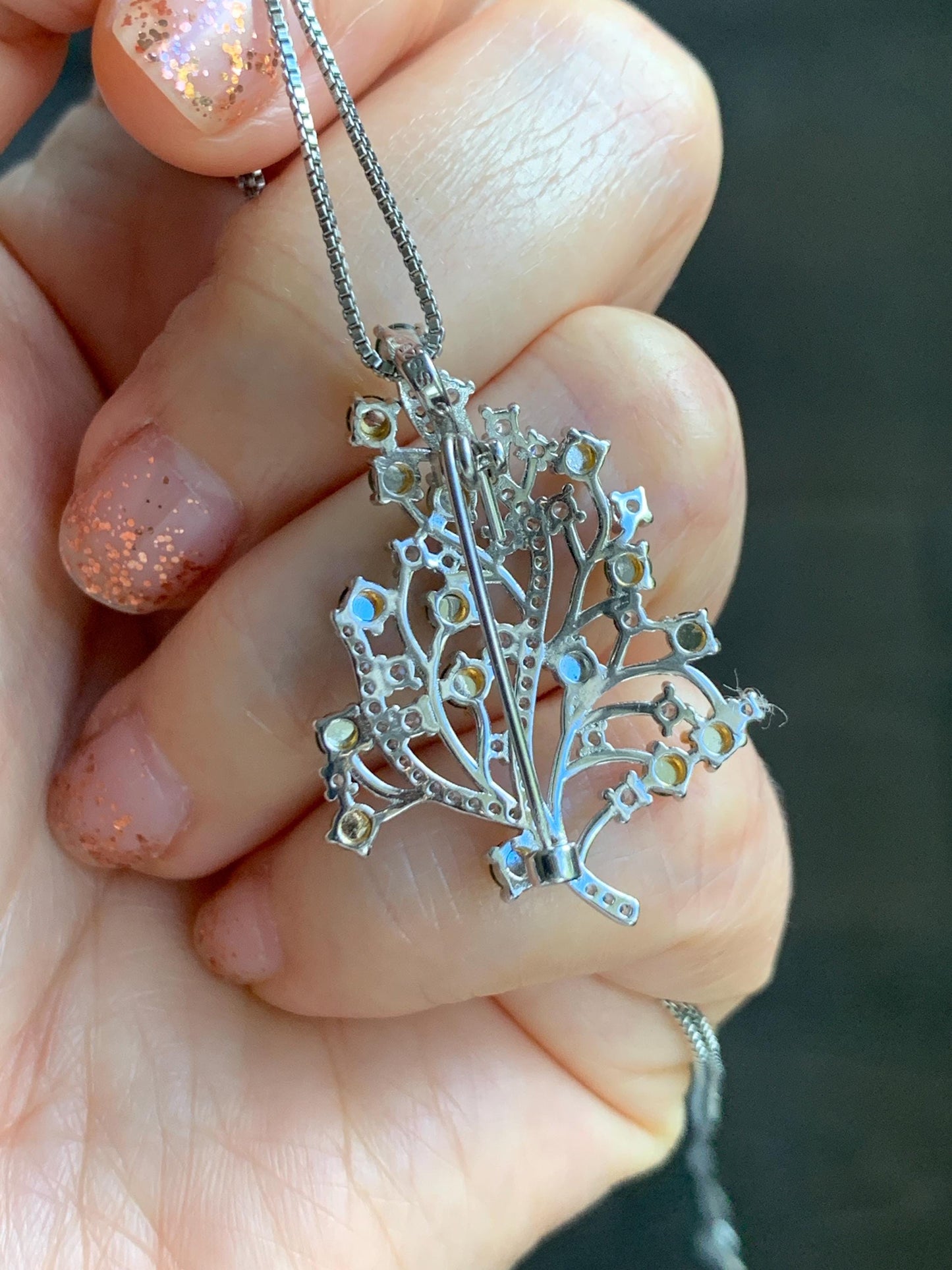Natural Grade A Guatemalan Icy Translucent Vibrant Green Jade Jadeite Leaf Brooch Pendant S925 Sterling Silver 3g 天然冰危绿翡翠银镶树叶胸针吊坠两用款 WSY165
