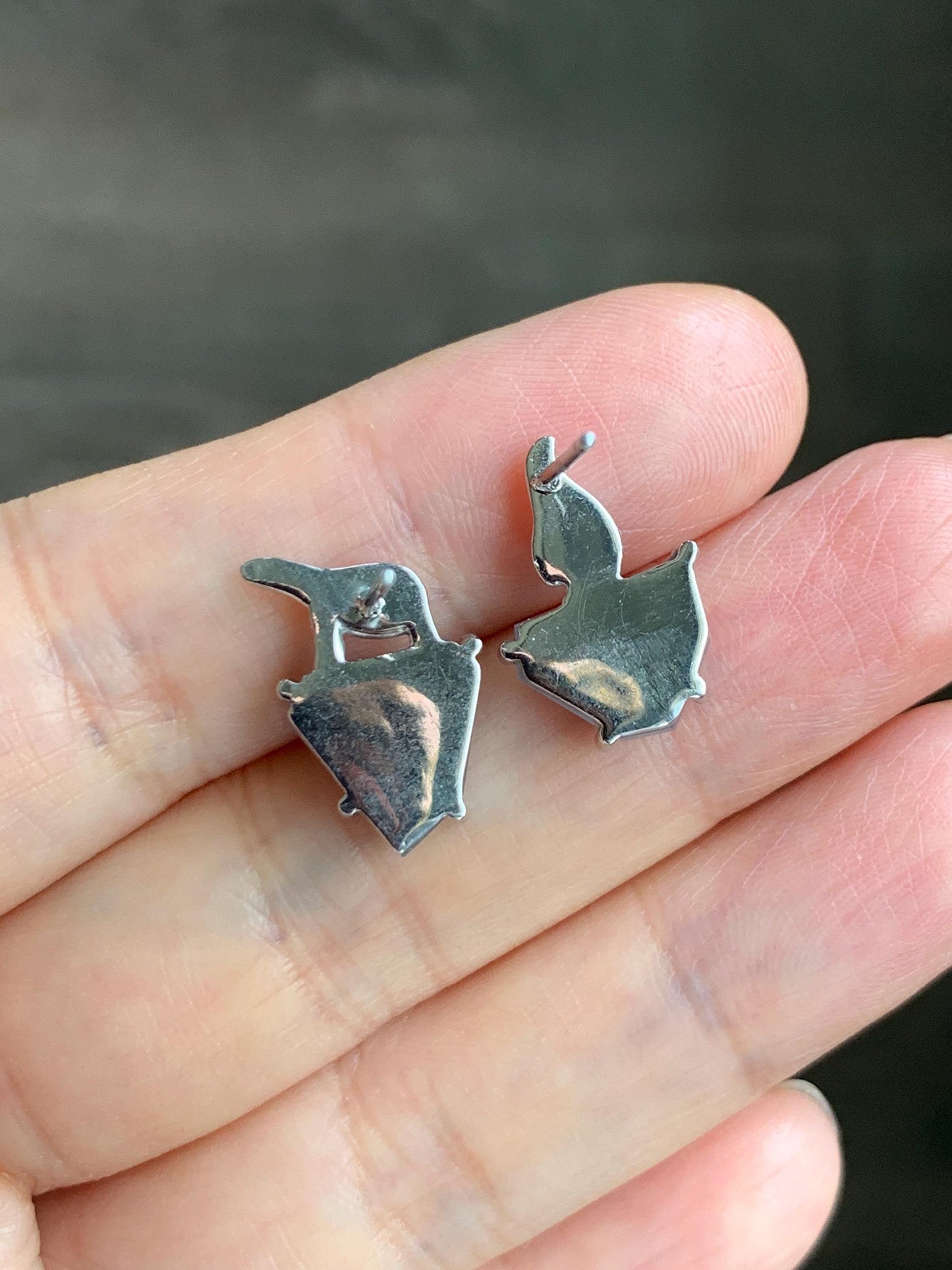 Certified Natural Grade A Guatemalan Icy Translucent Dusty Blue Jade Jadeite Glacier Stud Earrings Sterling Silver 3.85g 天然冰危浅蓝紫翡翠冰川款镶嵌耳钉176