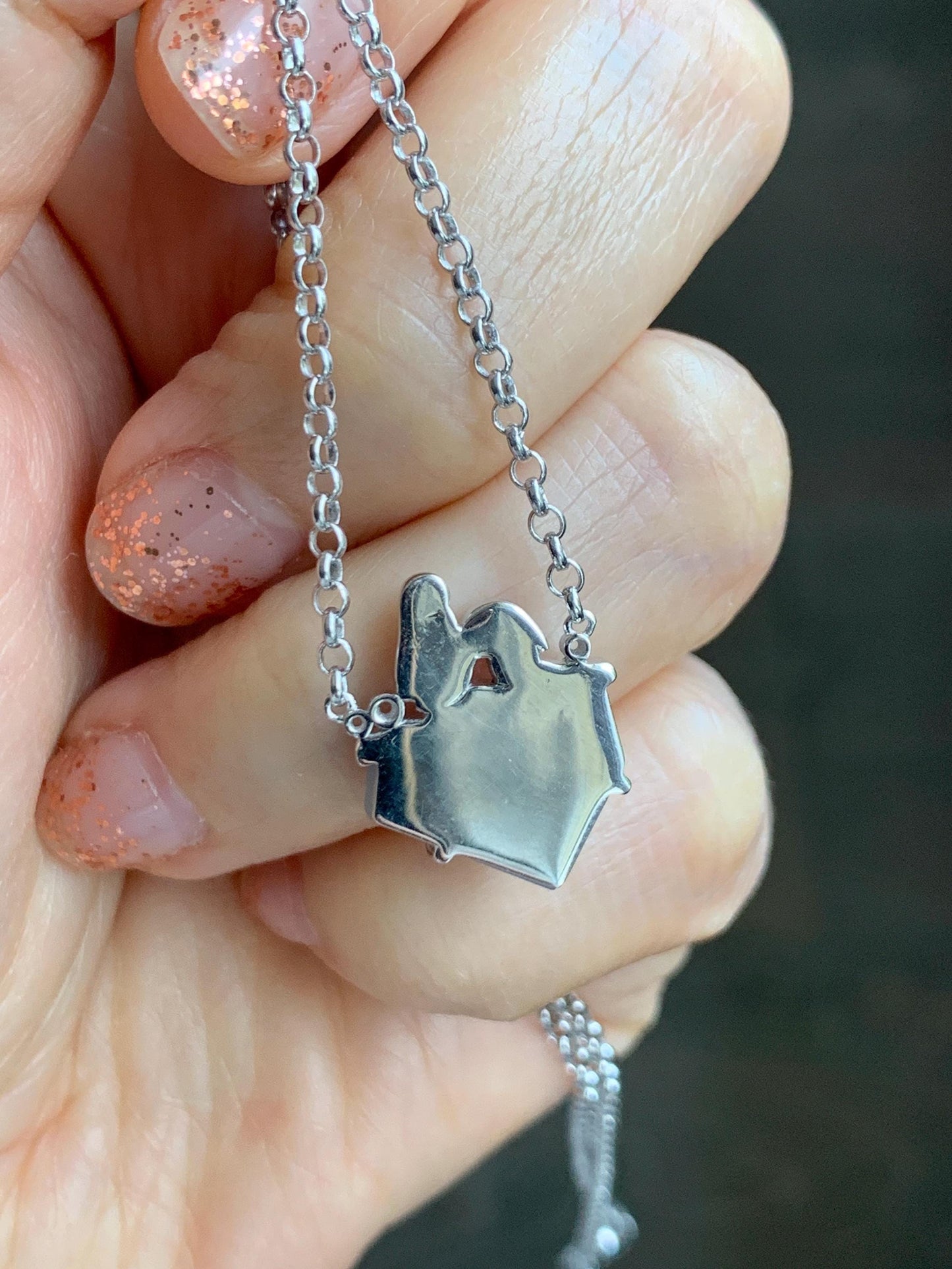 Certified Natural Grade A Guatemalan Icy Translucent Dusty Blue Jade Jadeite Glacier Necklace Sterling Silver 16-17.5” 天然冰危浅蓝紫翡翠冰川款镶嵌项链175