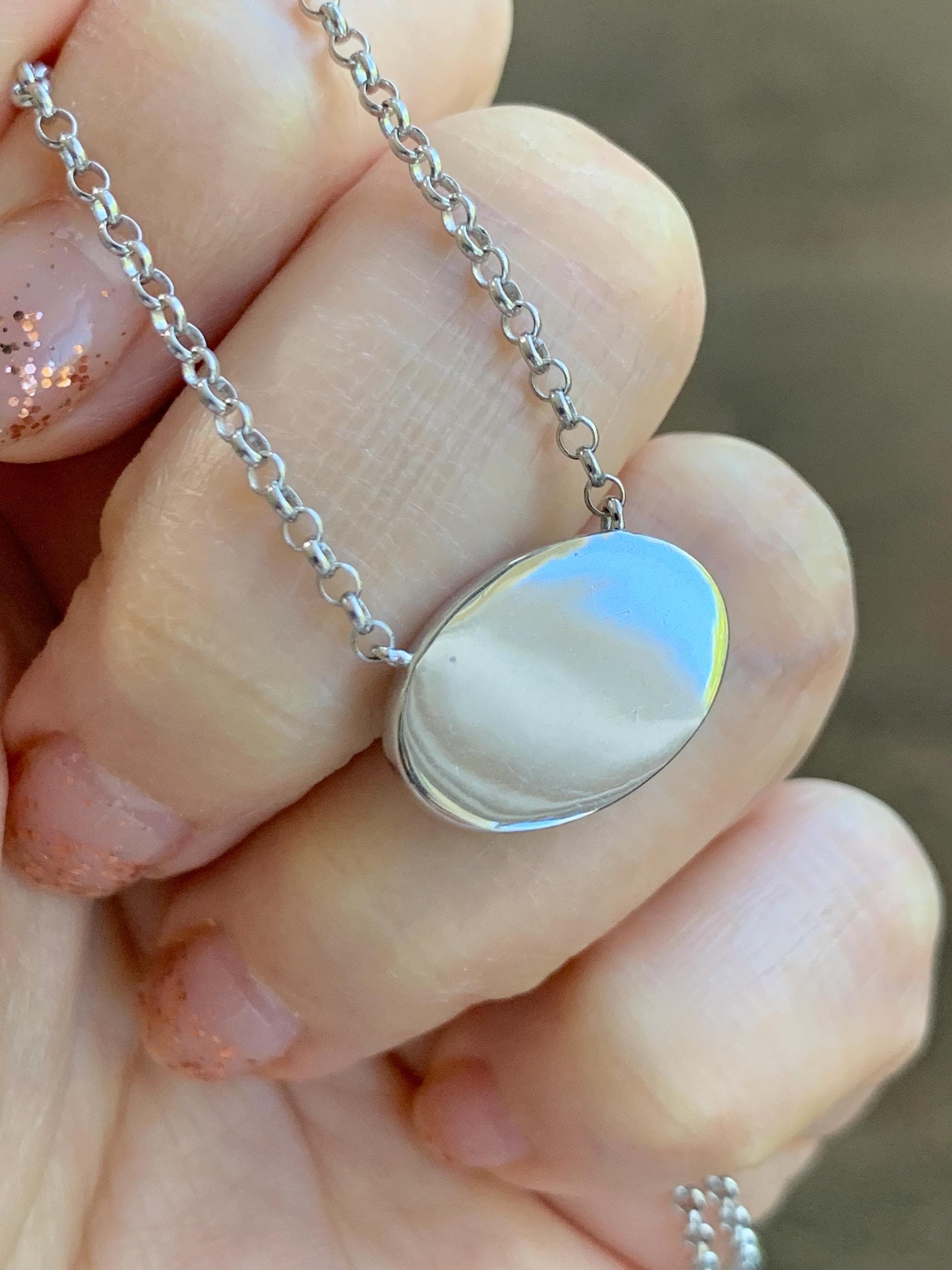 Certified Natural Grade A Guatemalan Icy Translucent Rich Green Jade Jadeite Solitaire Pendant Necklace Sterling Silver 天然冰危深绿翡翠大蛋面锁骨链 171