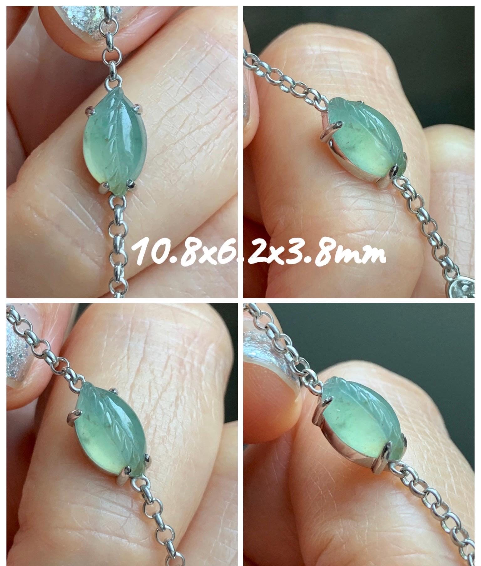 Certified Natural Grade A Icy Translucent Jade Jadeite Dumpling Seahorse Totoro Charms Bracelet Sterling Silver 6.25-7.75” 天然冰胶多宝翡翠手链 163