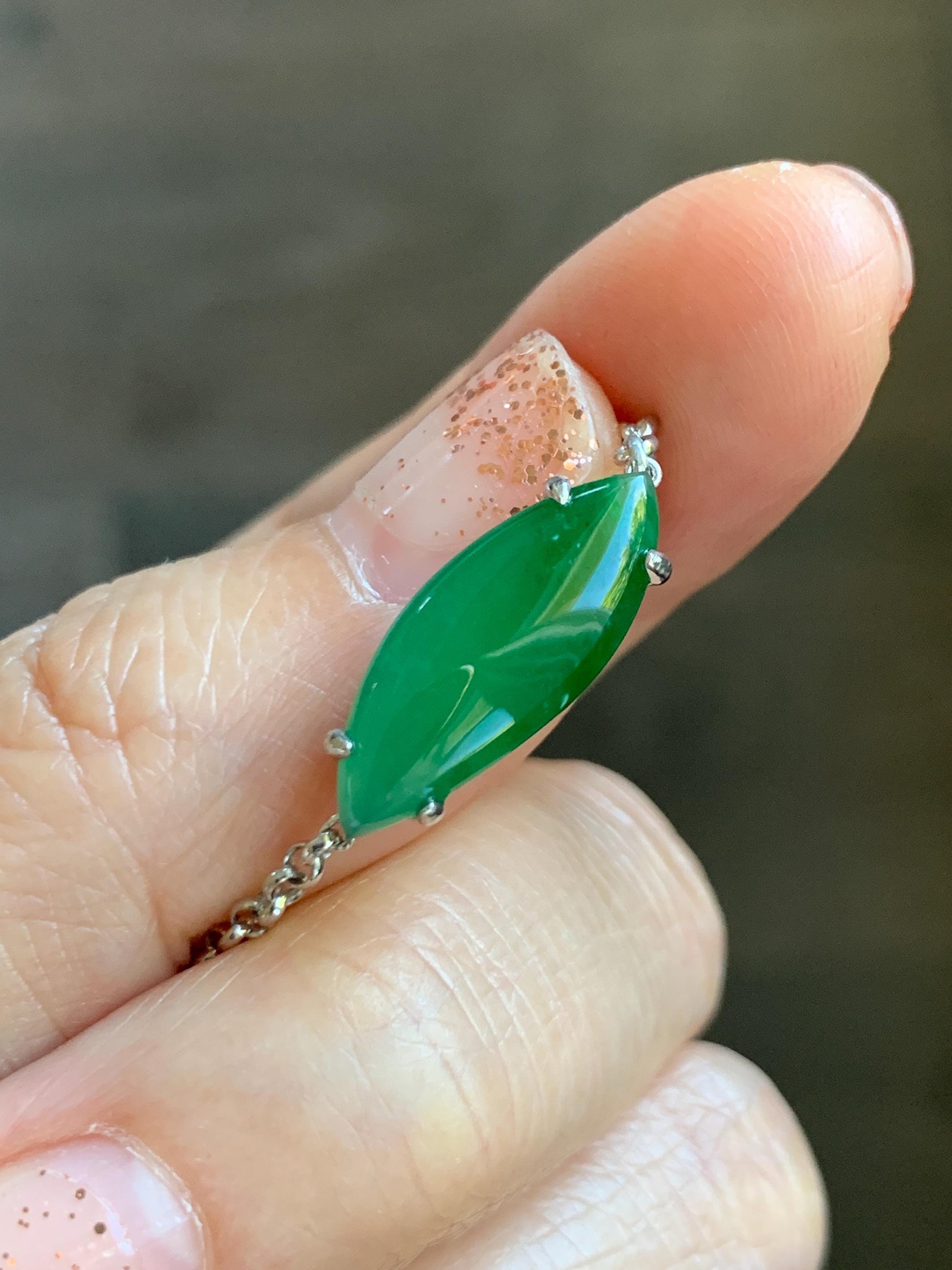 Certified Natural Grade A Guatemalan Icy Translucent Vibrant Green Horse Eye Jade Jadeite Bracelet Sterling Silver 6.25”-7.5” 天然冰危绿翡翠马眼手链164