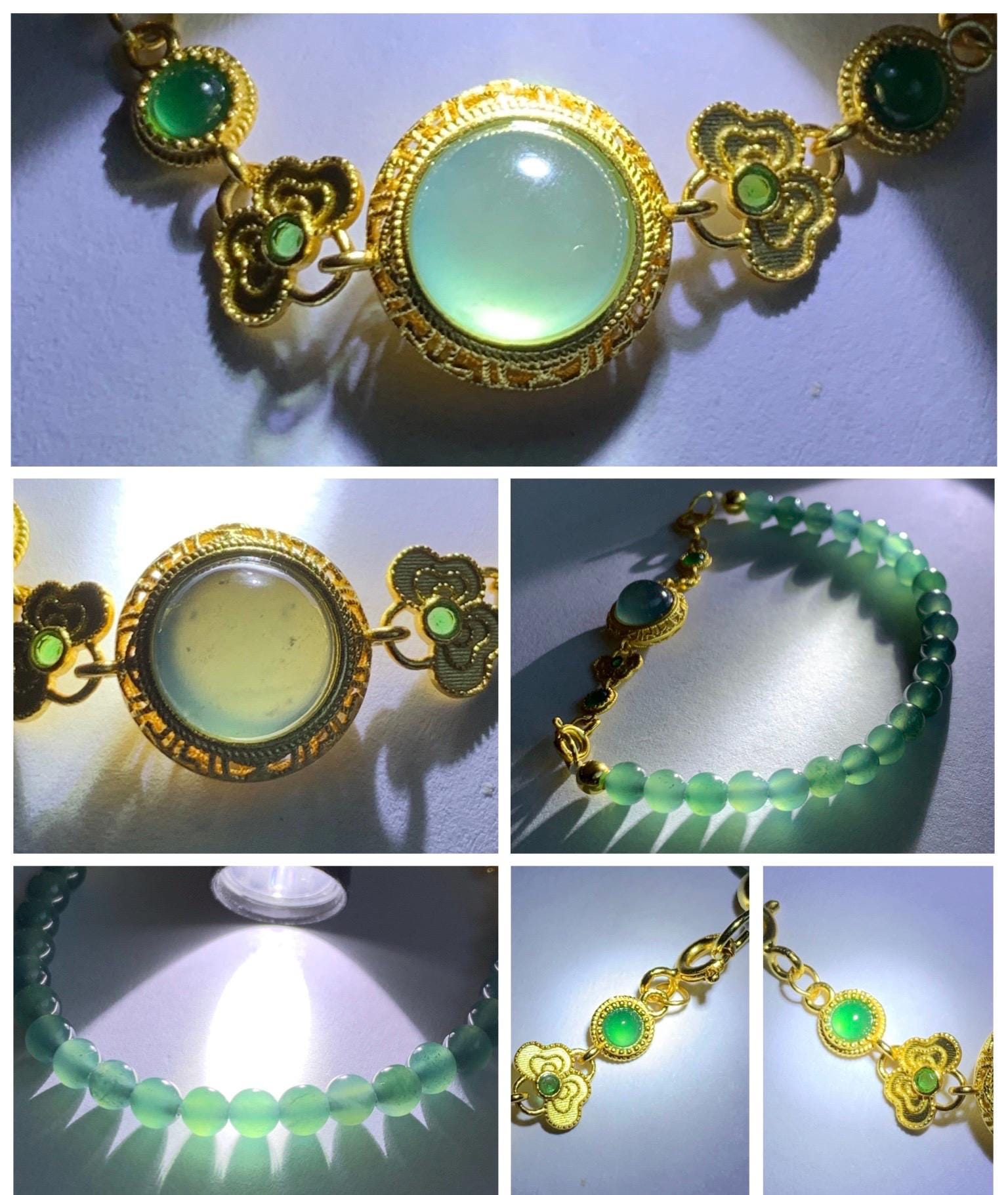Natural Grade A Guatemalan Icy Translucent Dark Teal Green Jade Jadeite Charm Beads Beaded Bracelet Sterling Silver 7” 天然冰危蓝绿翡翠潘多拉圆珠手串WPD168