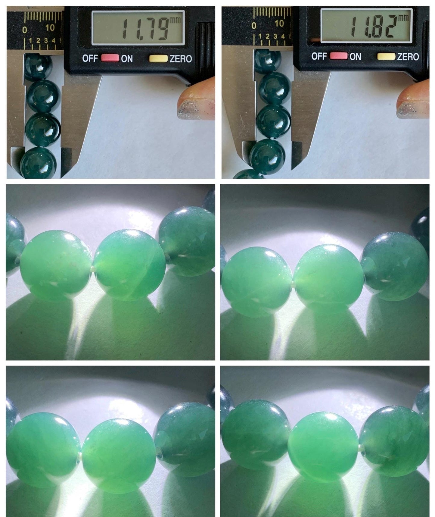 Natural Grade A Guatemalan Icy Translucent Dark Teal Blue Jade Jadeite Large Beaded Bracelet Stretchy 11.8mm 7.5” 47g 天然冰危深蓝翡翠圆珠手串 WSH428