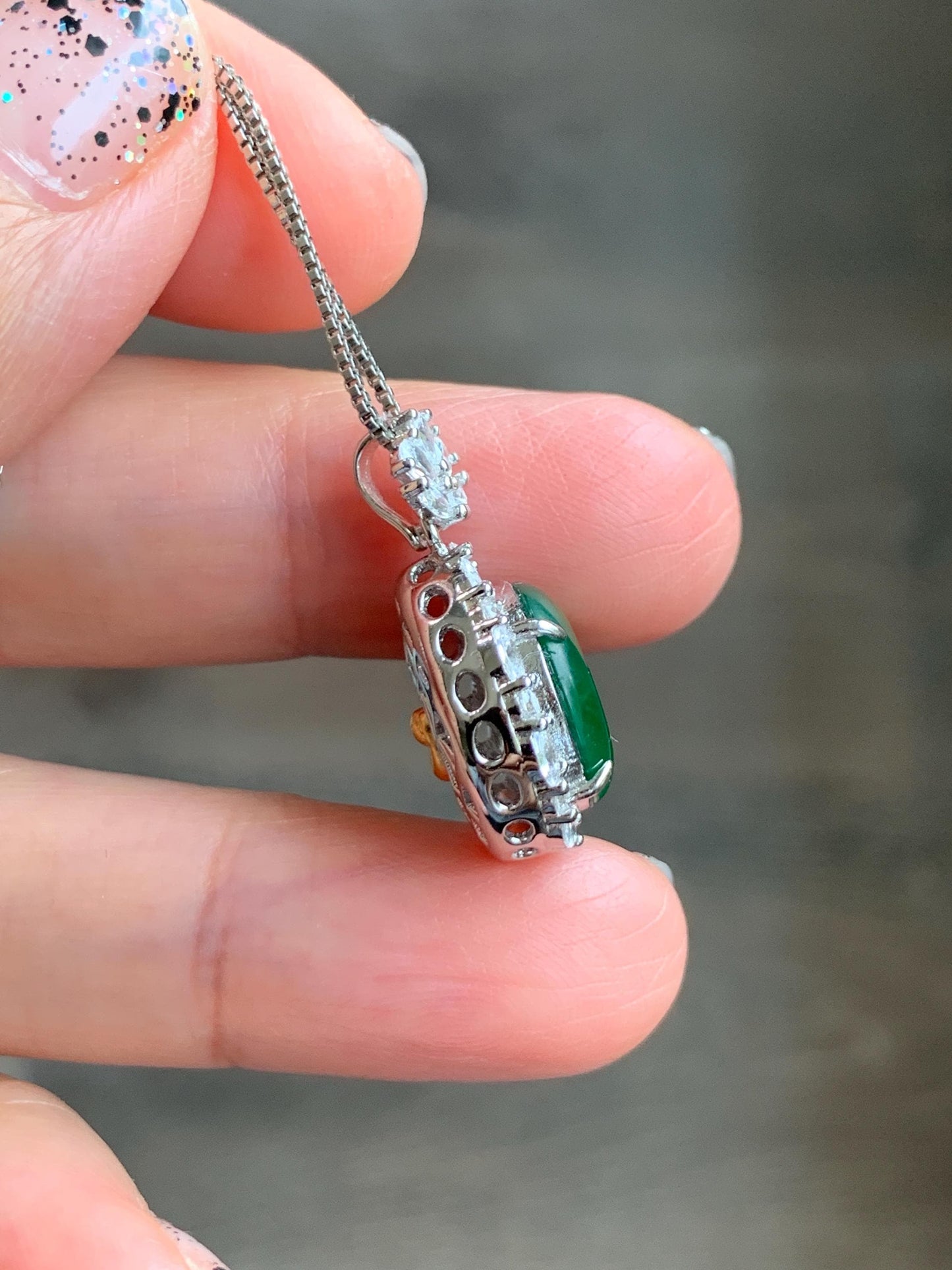Certified Natural Grade A Guatemalan Icy Translucent Vibrant Green Jade Jadeite Ping An Kou Donut Pendant Sterling Silver 天然冰危绿翡翠平安扣吊坠 095