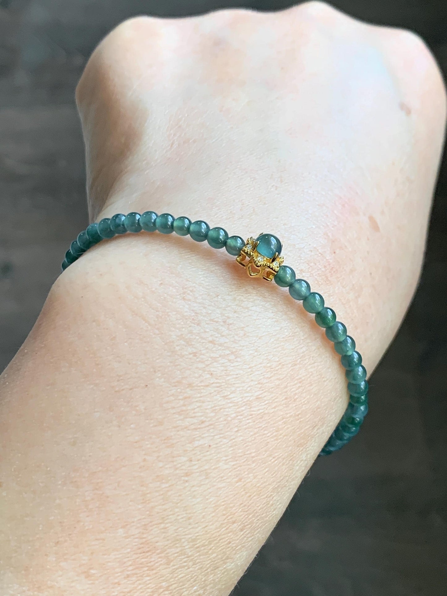 Natural Grade A Guatemalan Icy Translucent Teal Blue Jade Jadeite Wire Bangle Bracelet Sterling Silver Adjustable 天然冰危蓝绿翡翠潘多拉针式银手链 WLW143