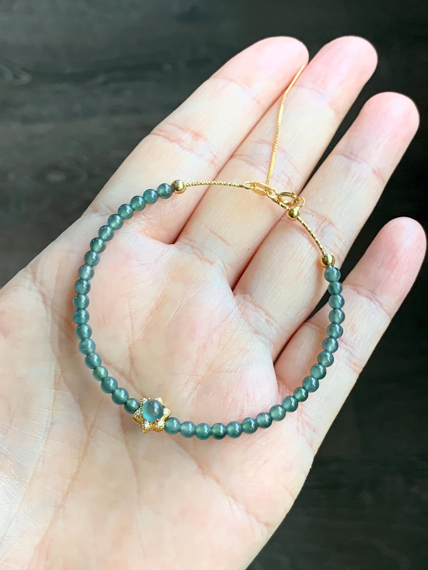 Natural Grade A Guatemalan Icy Translucent Teal Blue Jade Jadeite Wire Bangle Bracelet Sterling Silver Adjustable 天然冰危蓝绿翡翠潘多拉针式银手链 WLW143