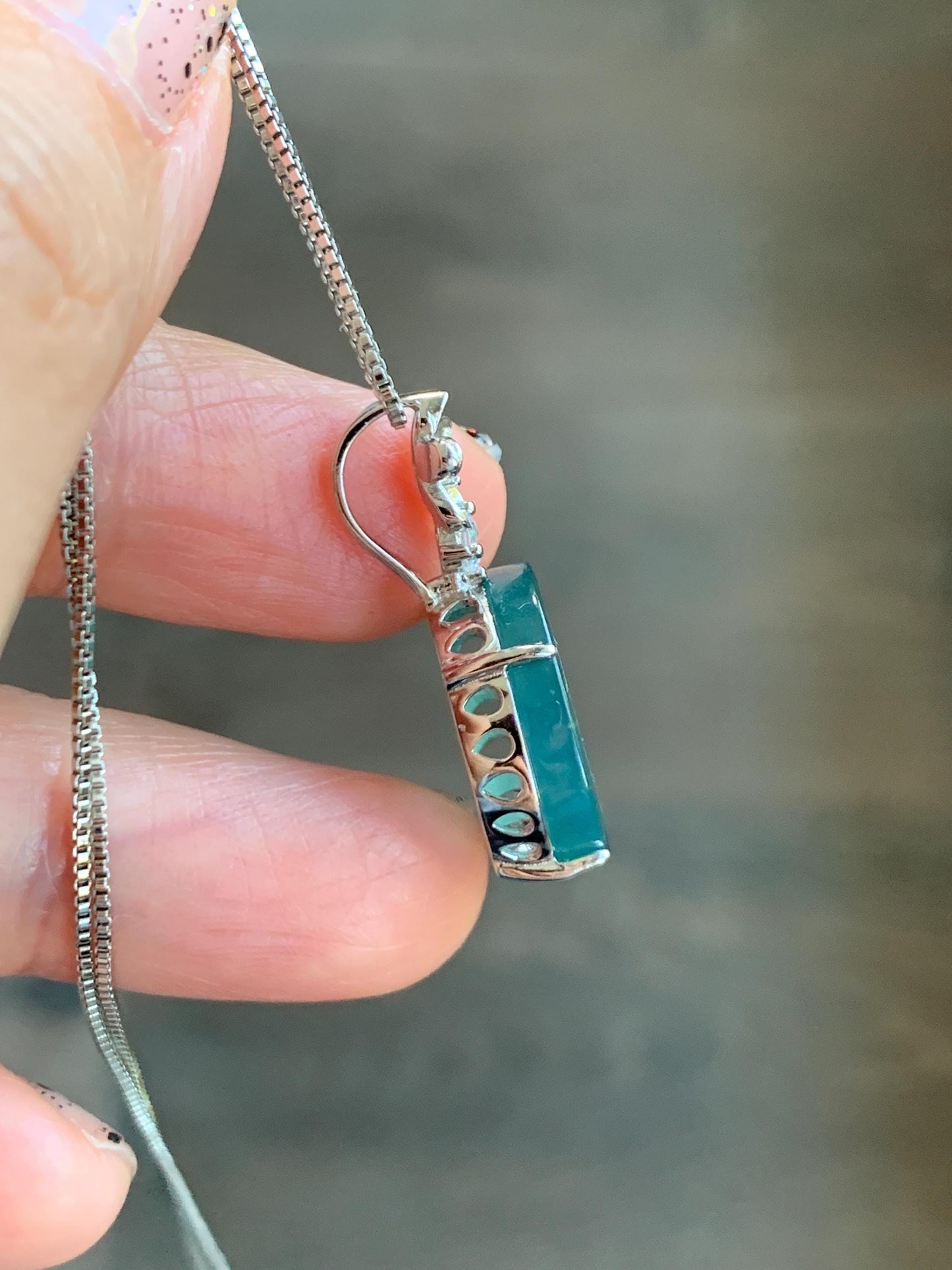 Natural Guatemalan Icy Translucent Dark Blue Jade Jadeite Mountain Ghost Eight Trigrams Coin Pendant Sterling Silver 天然冰危深蓝绿翡翠精工山鬼币吊坠 YSG107
