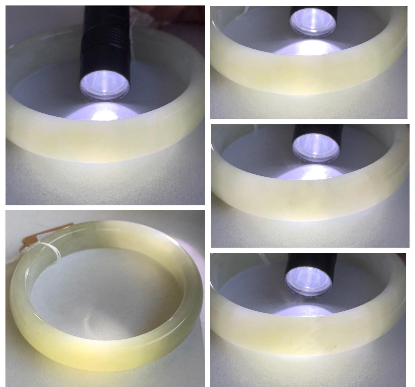 Certified Natural Nephrite Jade Translucent Dusty Dark Beige Bangle Bracelet 53.3mm 6.6” 58g 天然和田玉暗冰糖色手镯 065