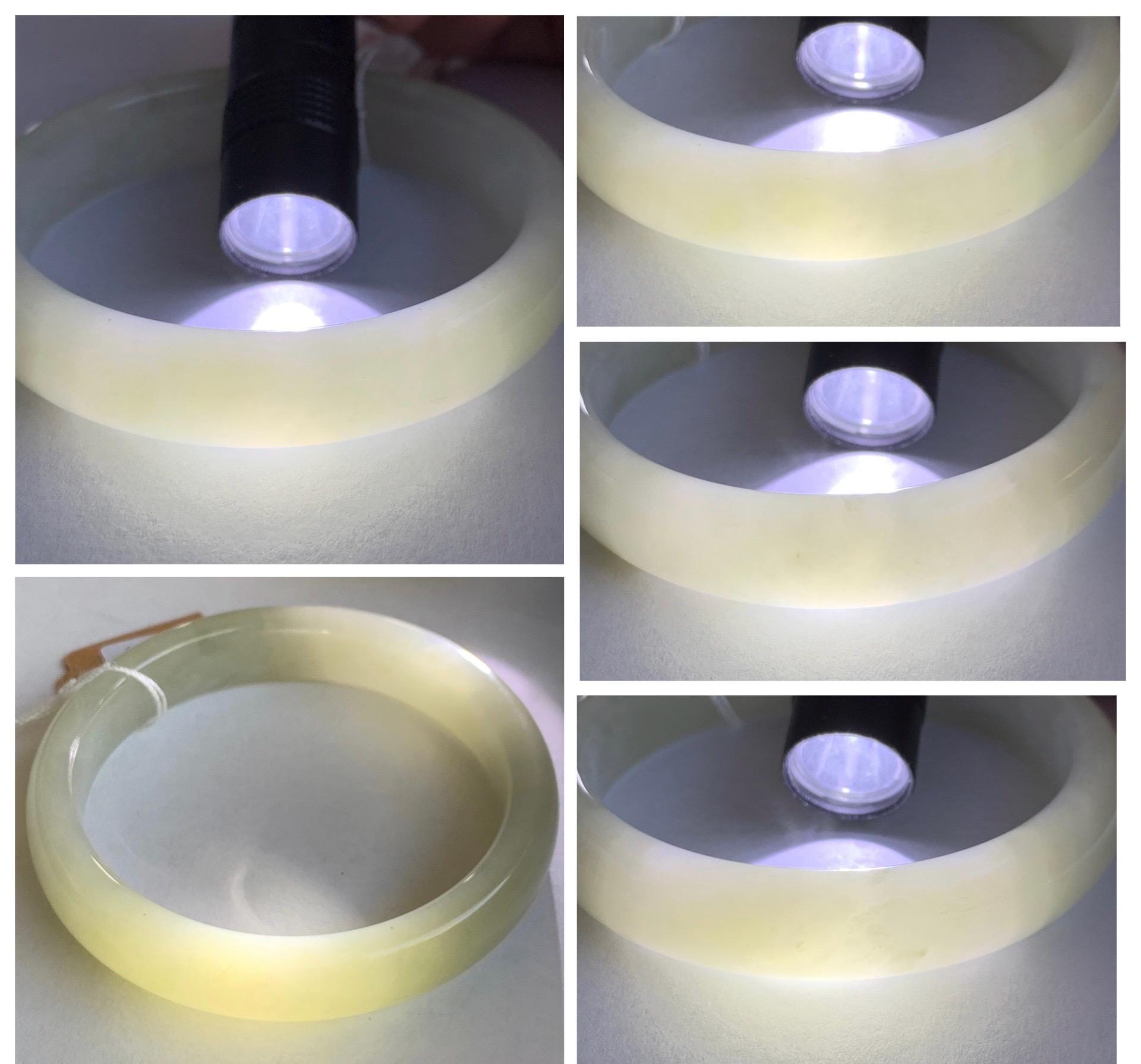 Certified Natural Nephrite Jade Translucent Dusty Dark Beige Bangle Bracelet 53.3mm 6.6” 58g 天然和田玉暗冰糖色手镯 065