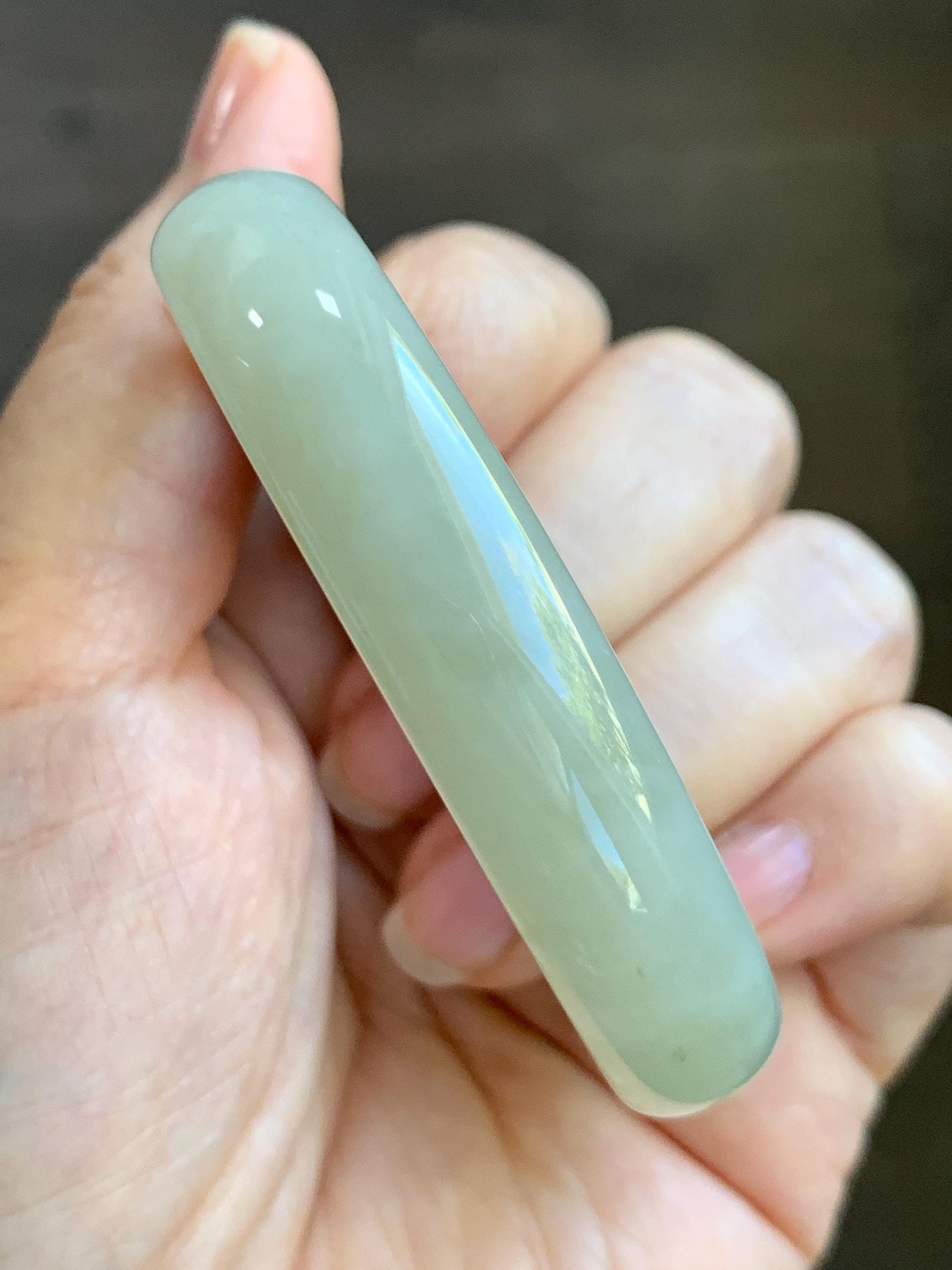 Certified Natural Nephrite Jade Translucent Dusty Dark Beige Bangle Bracelet 53.3mm 6.6” 58g 天然和田玉暗冰糖色手镯 065