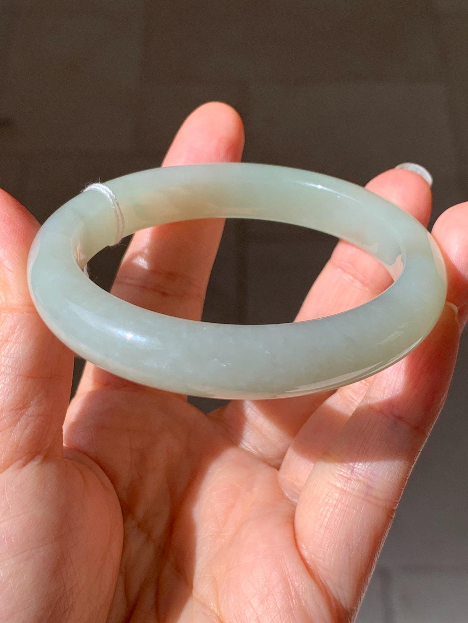 Certified Natural Nephrite Jade Translucent Dusty Dark Beige Bangle Bracelet 55.95mm 6.9” 67g 天然和田玉暗冰糖色手镯 064