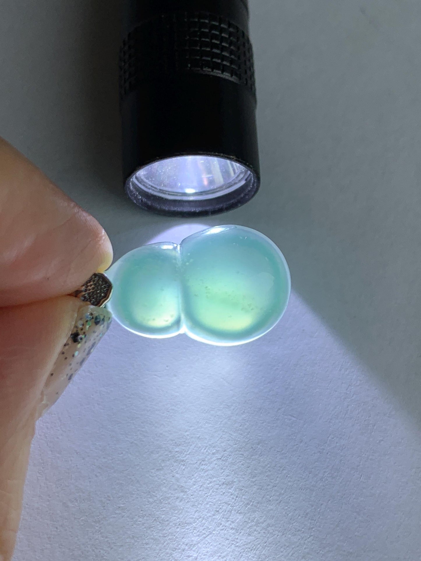 Natural Grade A Guatemalan Icy Translucent Teal Green Jade Jadeite Gourd Hulu Pendant Sterling Silver 3g 天然冰危蓝绿翡翠葫芦吊坠 WHG110A