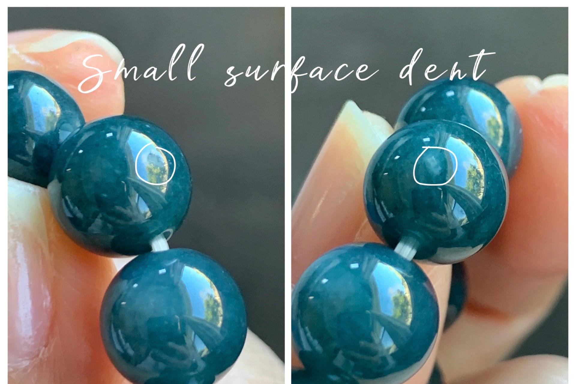 Natural Grade A Guatemalan Icy Translucent Dark Aegean Blue Jade Jadeite Beaded Bracelet 9.8mm 7.25” 33g 天然冰危深牛仔蓝翡翠圆珠手串 NZL220