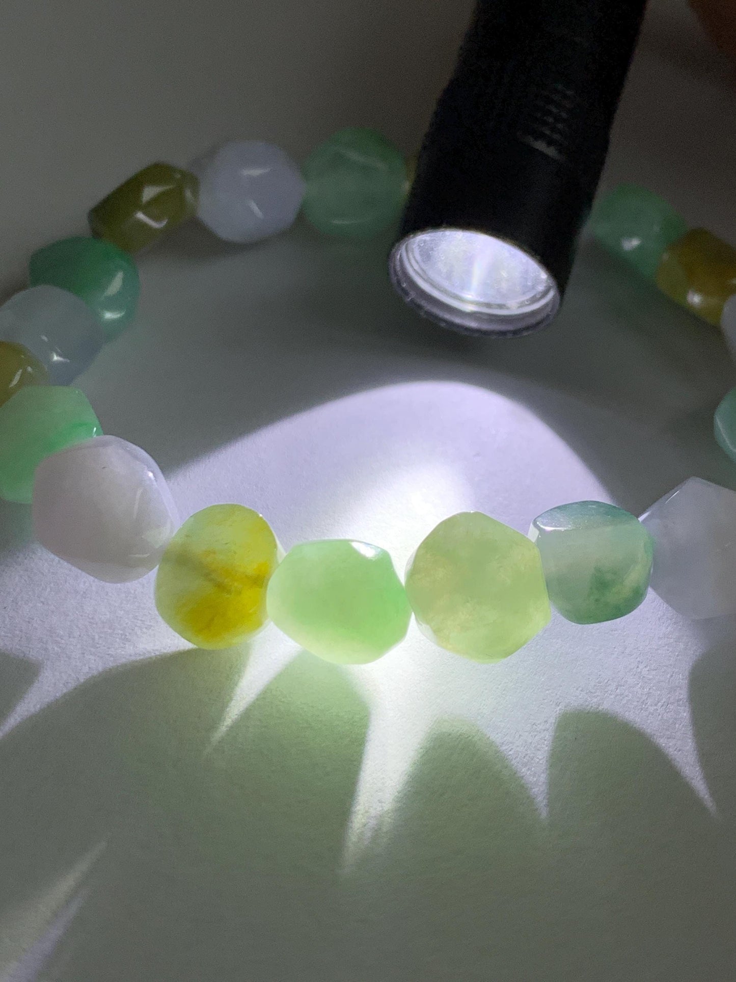 Certified Natural Grade A Icy Translucent Multicolored Jade Jadeite Nugget Rock Candy Beads Beaded Bracelet 7” 25g 天然冰胶多宝翡翠糖果珠手串 091
