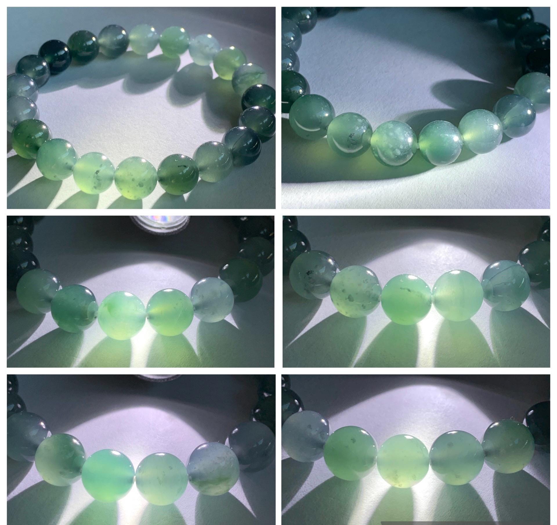 Natural Grade A Guatemalan Icy Translucent Dark Teal Blue Jade Jadeite Beaded Bracelet Stretchy 9.5-9.9mm 7.25” 32g 天然冰危深蓝翡翠圆珠手串 WBD268