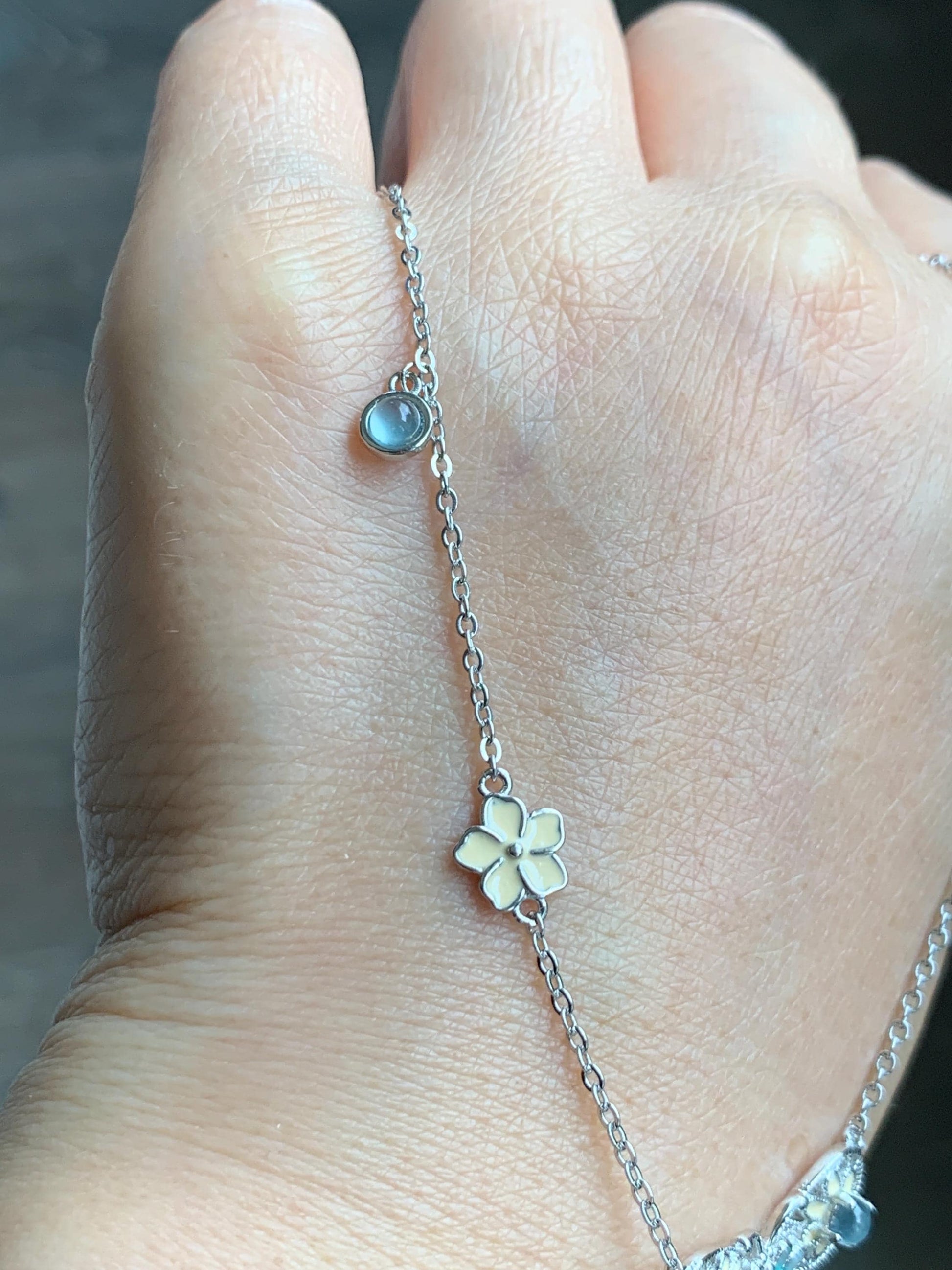 Natural Grade A Guatemalan Icy Translucent Pastel Blue Jade Jadeite Butterfly Pendant Enamel Necklace Sterling Silver 天然冰危蓝翡翠银镶蝴蝶烤漆套链 DLH168