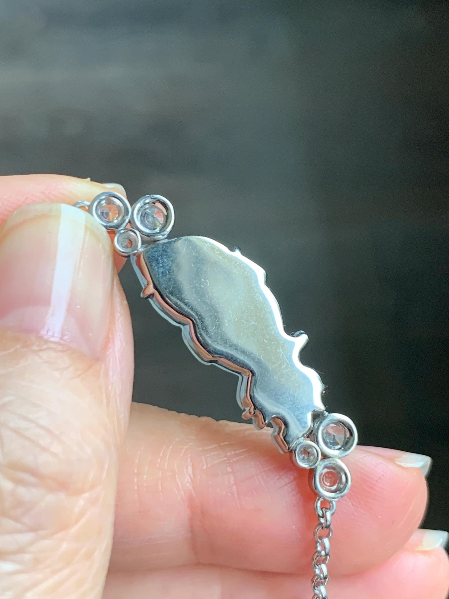 Certified Natural Grade A Icy Translucent Pastel Green Jade Jadeite Goldfish Pendant Necklace Sterling Silver 16"-18” 8g 天然冰胶晴底翡翠金鱼锁骨链 174