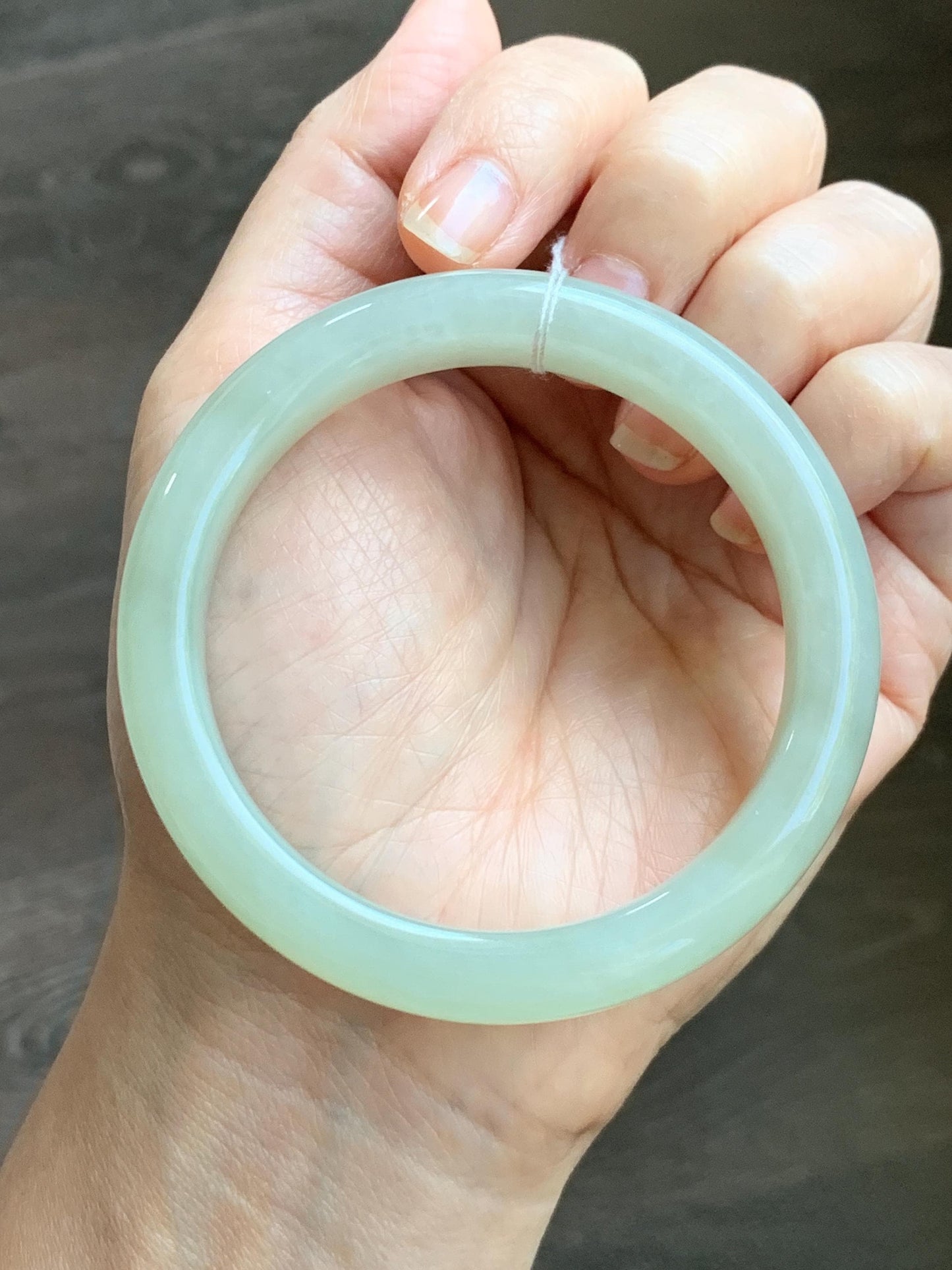 Certified Natural Nephrite Jade Translucent Dusty Dark Beige Bangle Bracelet 55.95mm 6.9” 67g 天然和田玉暗冰糖色手镯 064