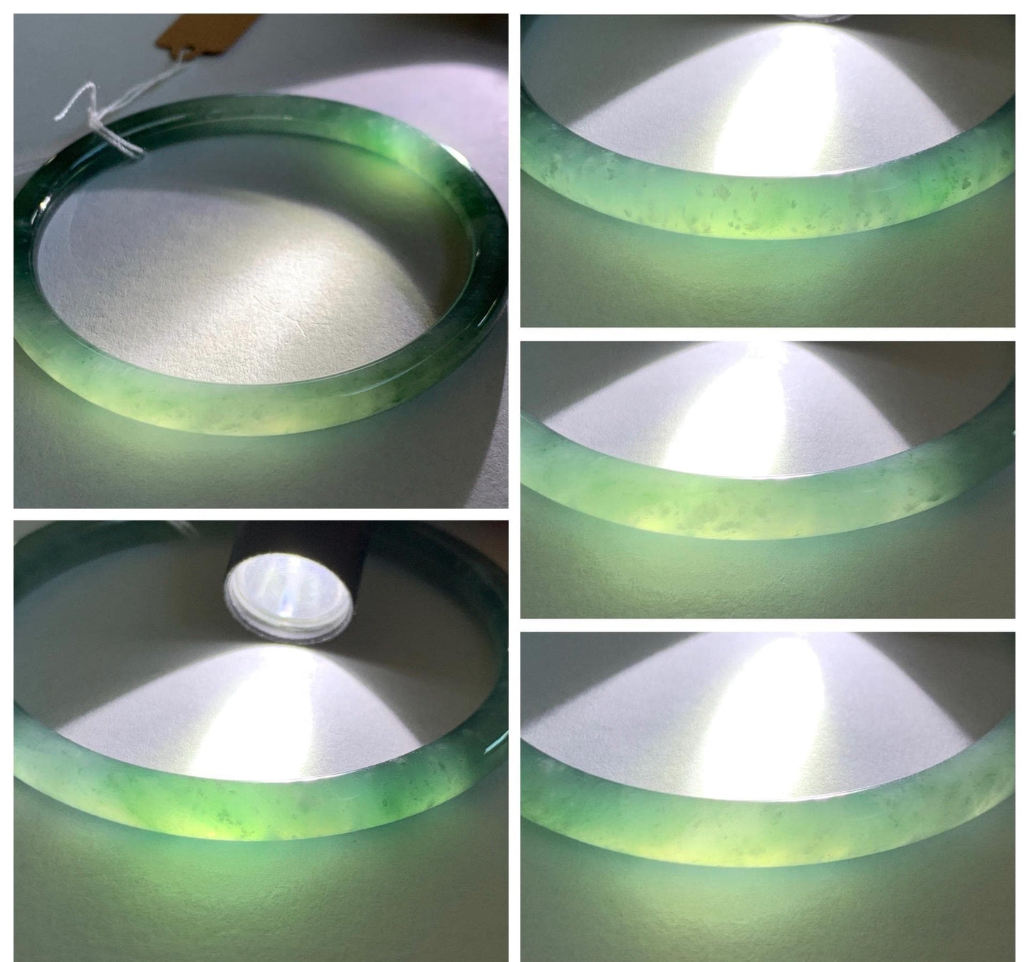 Certified Natural Grade A Guatemalan Icy Translucent Dark Teal Blue Jade Jadeite Slim Bangle Bracelet 55.78mm 6.89” 天然冰危深蓝绿翡翠细圆条手镯 073