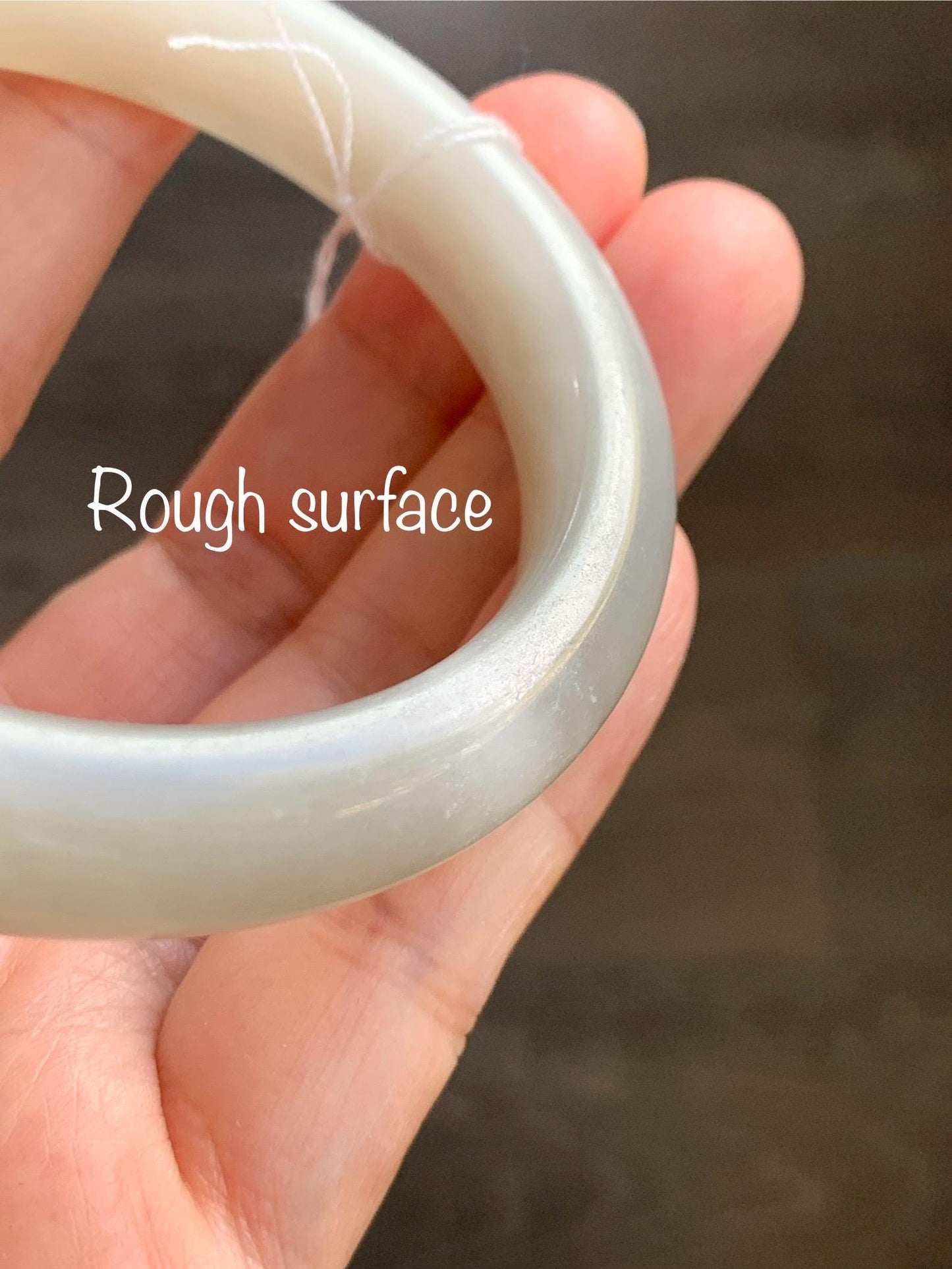 Certified Natural Nephrite Jade Translucent Light Gray Bangle Bracelet 56.8mm 7” 70.2g 天然和田玉烟灰手镯 066