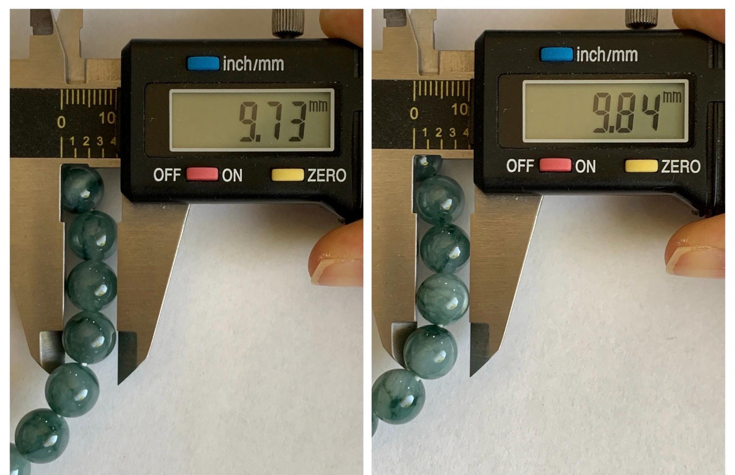 Natural Grade A Guatemalan Icy Translucent Dark Green Marbled Jade Jadeite Beaded Bracelet Stretchy 9.7mm 7.25” 32g 天然冰危飘绿花翡翠圆珠手串 WPH168