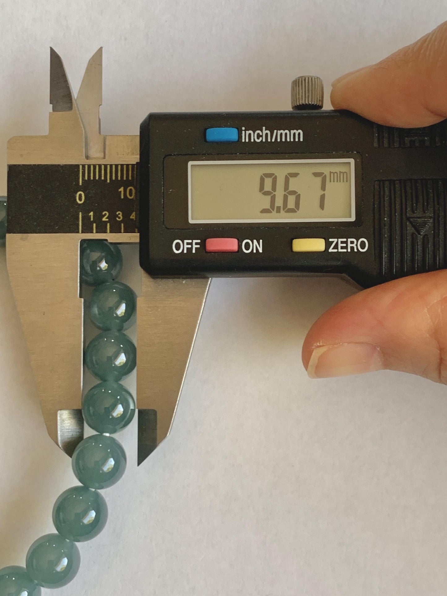 Natural Grade A Guatemalan Icy Translucent Dusty Blue Jade Jadeite Beaded Bracelet Stretchy 9.6mm 7” 31g 天然冰危蓝翡翠圆珠手串 WQL150