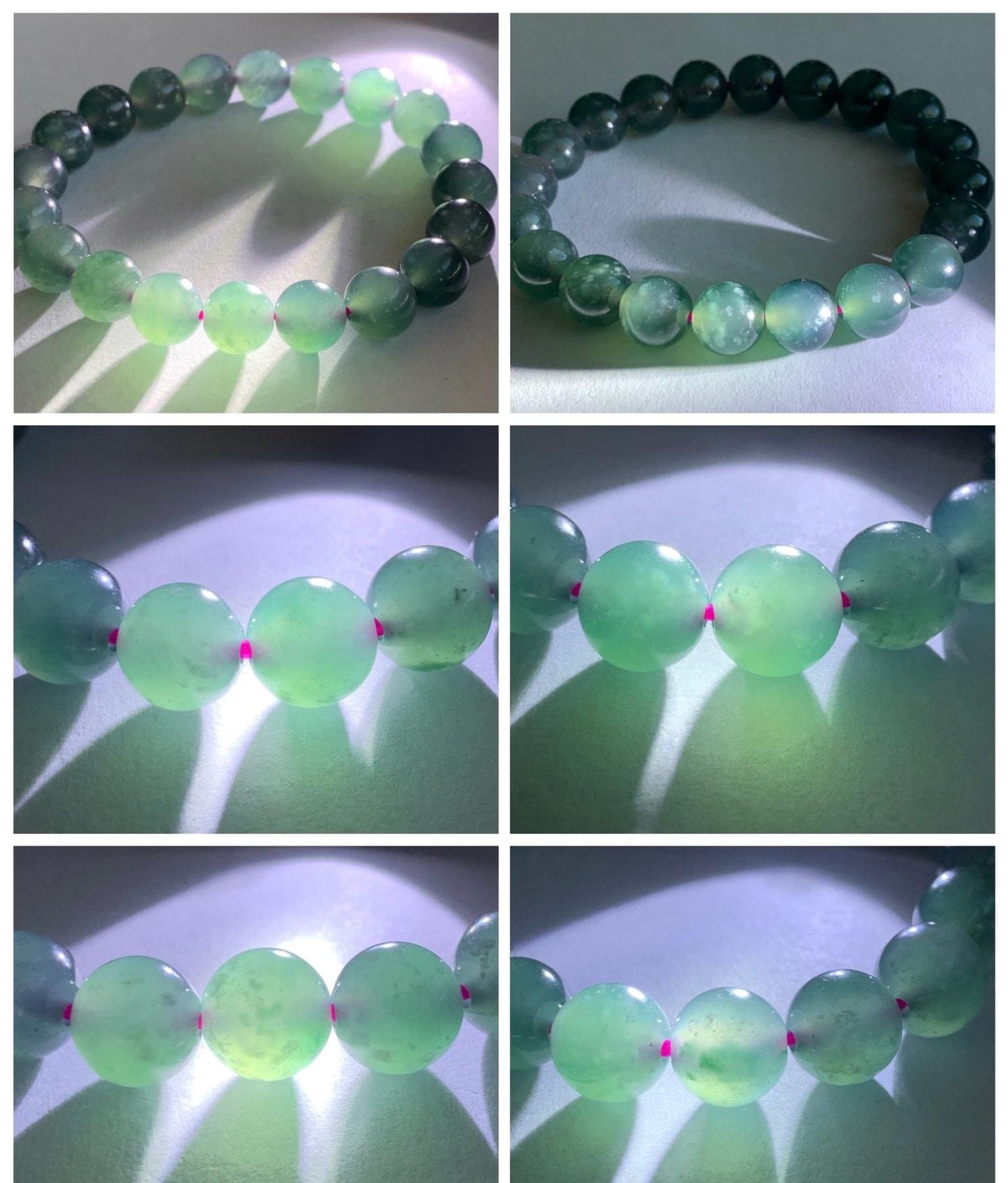 Natural Grade A Guatemalan Icy Highly Translucent Dark Teal Blue Jade Jadeite Beaded Bracelet Stretchy 9.3-9.6mm 7” 28g 天然冰危深蓝翡翠圆珠手串 WFS550