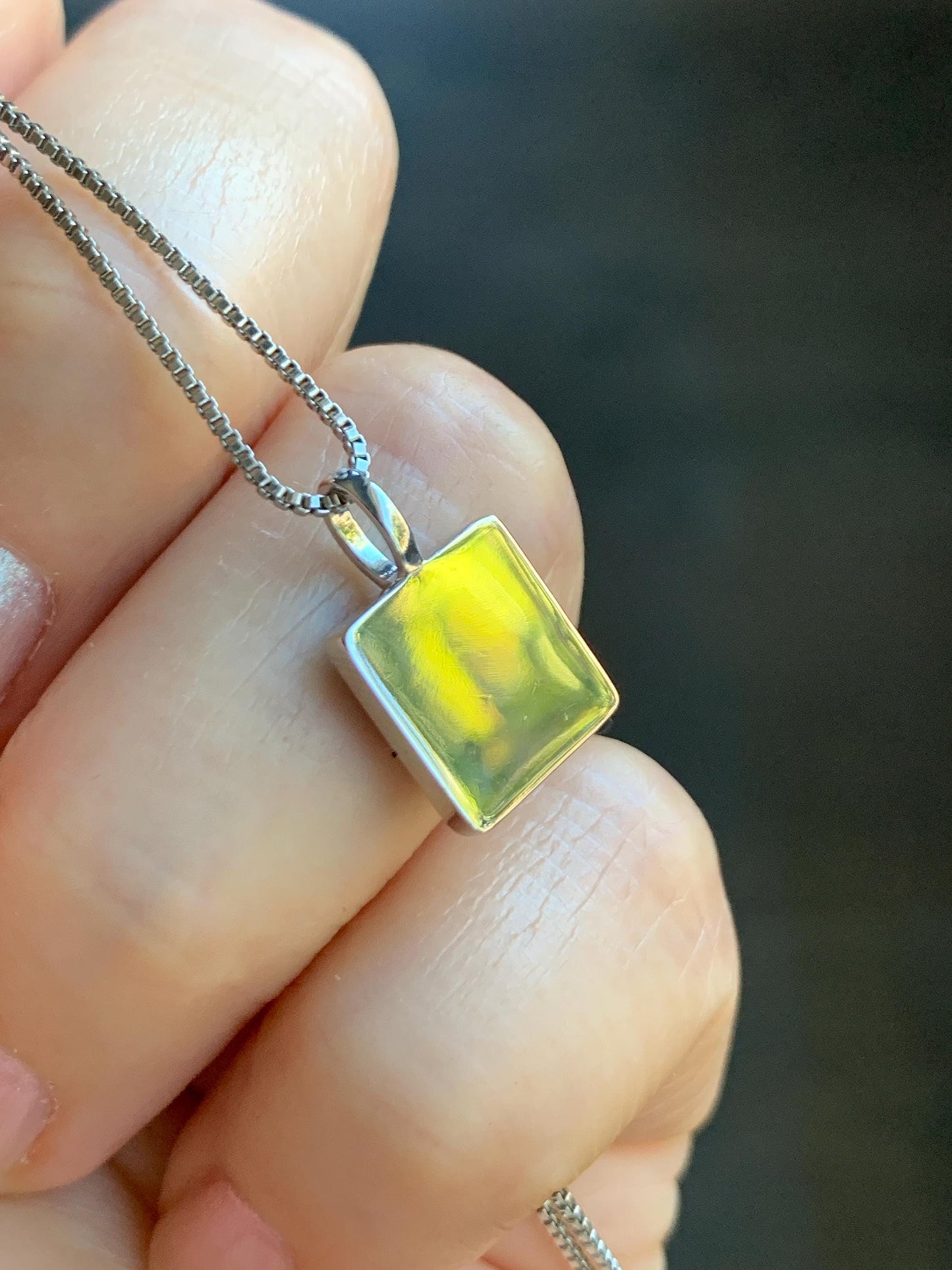 Certified Natural Grade A Guatemalan Icy Translucent Vibrant Green Jade Jadeite Mini Wu Shi Pai Pendant Sterling Silver 天然冰危绿翡翠迷你无事牌吊坠 3768
