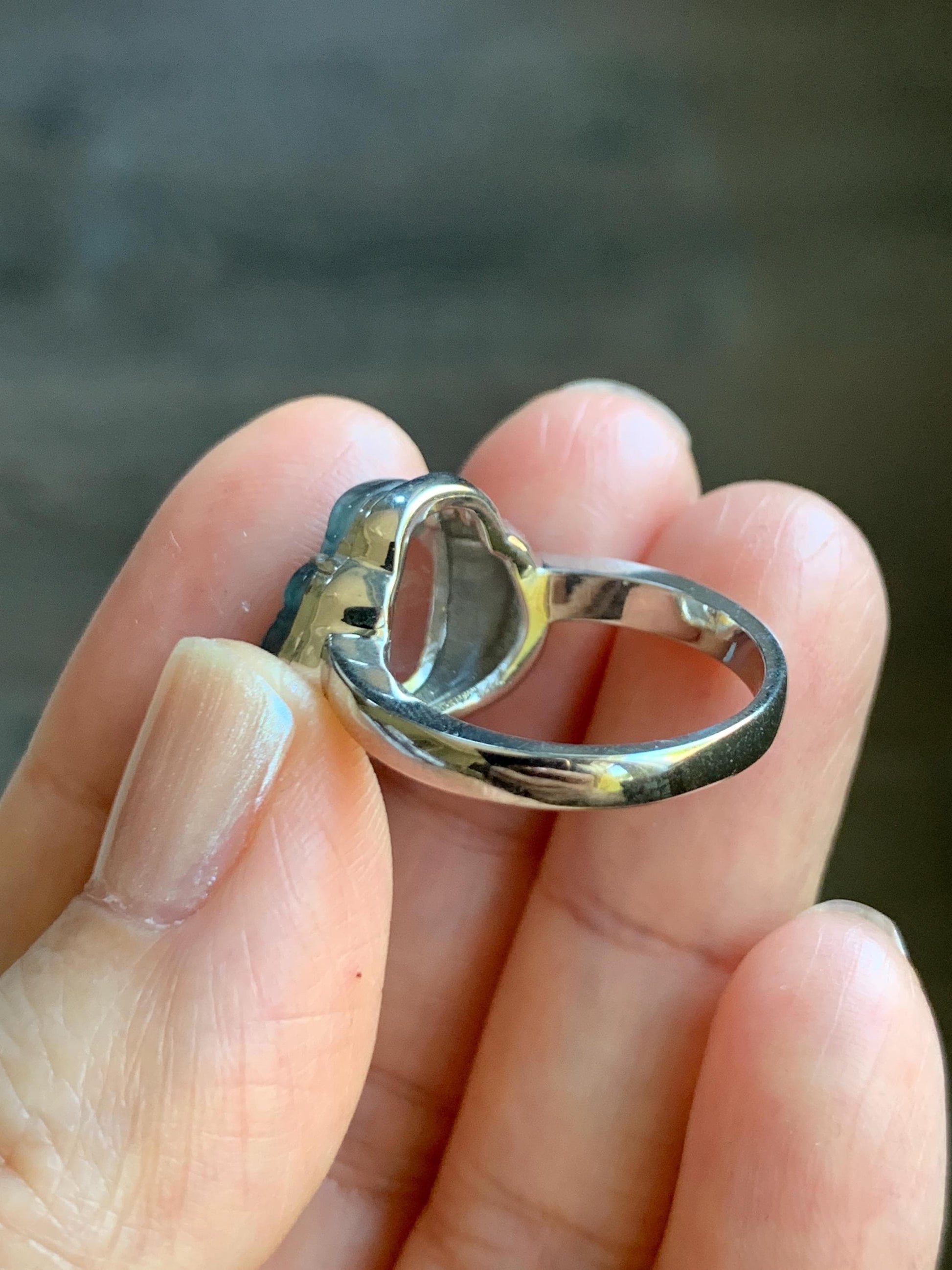 Certified Natural Guatemalan Icy Highly Translucent Teal Blue Jade Jadeite Buddha Ring Sterling Silver Size 7 US 5.77g 天然冰危浅蓝起光翡翠佛公戒指 1678
