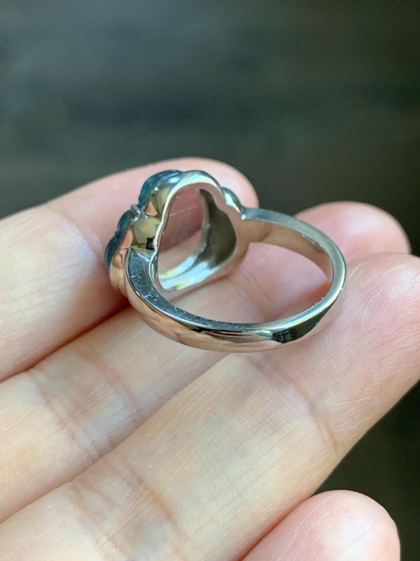 Certified Natural Guatemalan Icy Highly Translucent Dusty Blue Jade Jadeite Buddha Ring Sterling Silver Size 7 US 5.88g 天然冰危浅蓝起光翡翠佛公戒指 1679