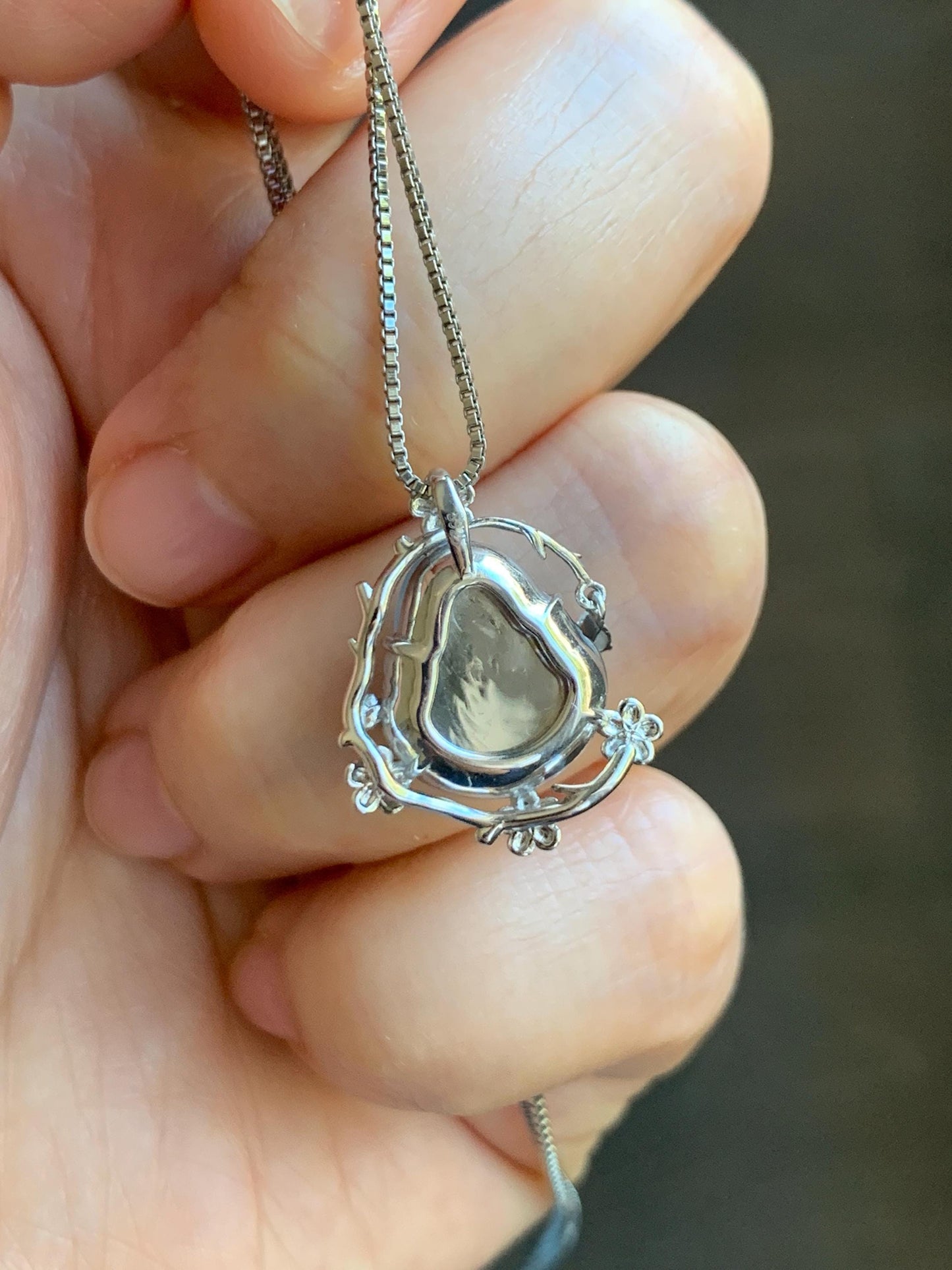 Certified Natural Grade A Guatemalan Icy Translucent Dusty Blue Jade Jadeite Buddha Petite Pendant Sterling Silver 3.12g 天然冰胶危蓝翡翠佛公镶嵌吊坠 161