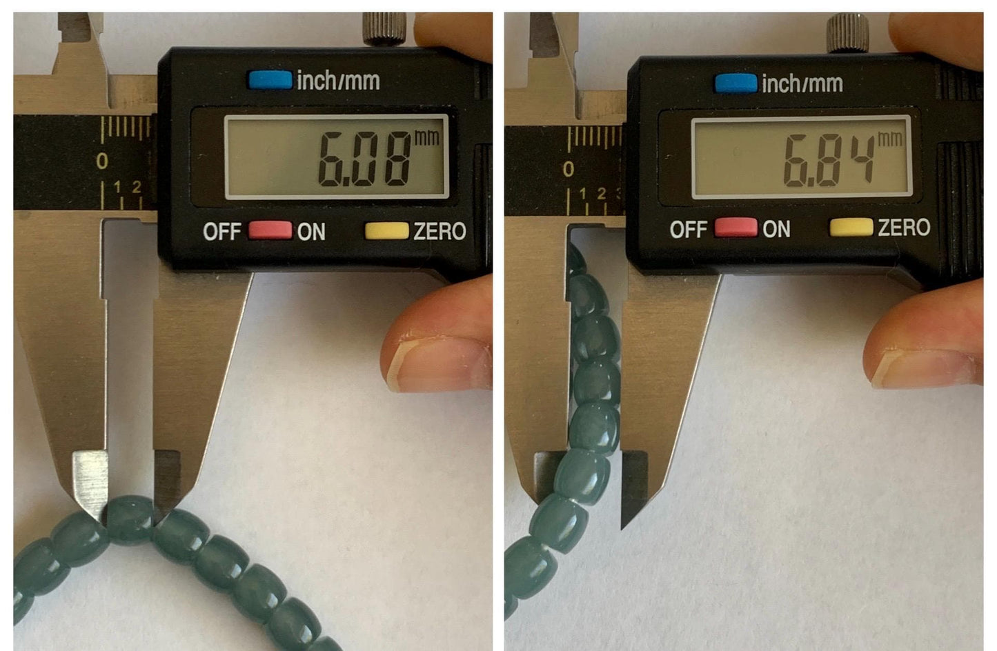 Natural Grade A Guatemalan Icy Translucent Dusty Teal Blue Jade Jadeite Barrel Beads Beaded Bracelet 6.8x6mm 7.5” 20g 天然冰胶危浅蓝翡翠桶珠手串 WALG220