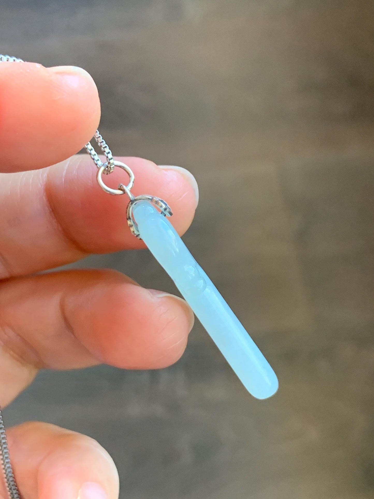 Natural Grade A Icy Translucent Icy Pale Green Jade Jadeite Carved Love Key Pendant Sterling Silver 3g 天然冰细糯淡晴底翡翠爱心钥匙银镶吊坠 MDS33